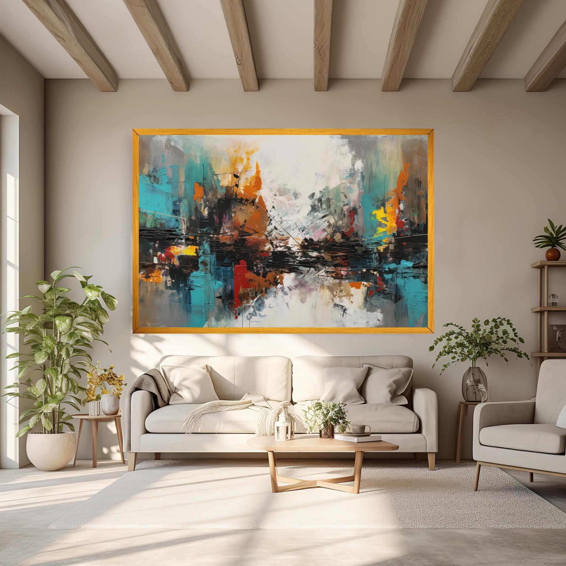 Tablou Canvas Abstract City Painting mockup 6