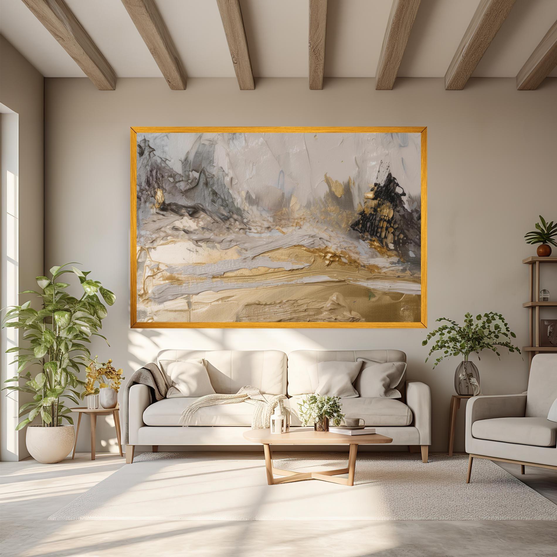 Tablou Canvas Abstract White Waves mockup 6