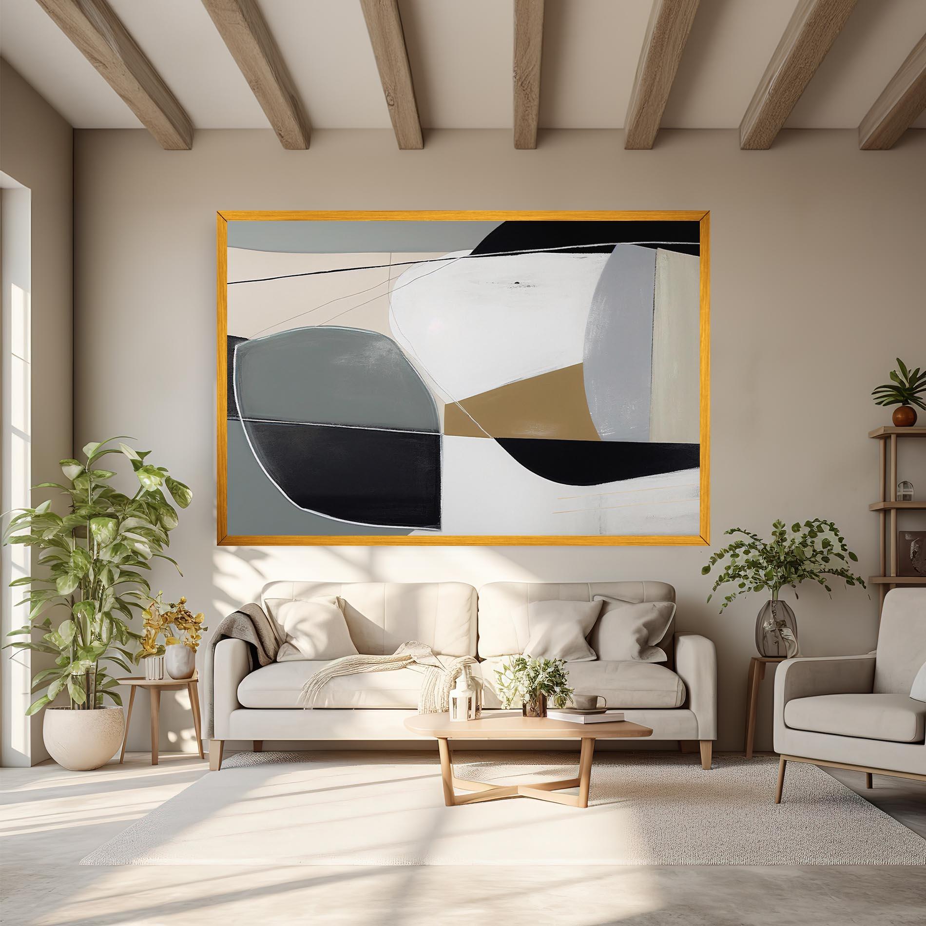 Tablou Canvas Black Grey Shape mockup 6