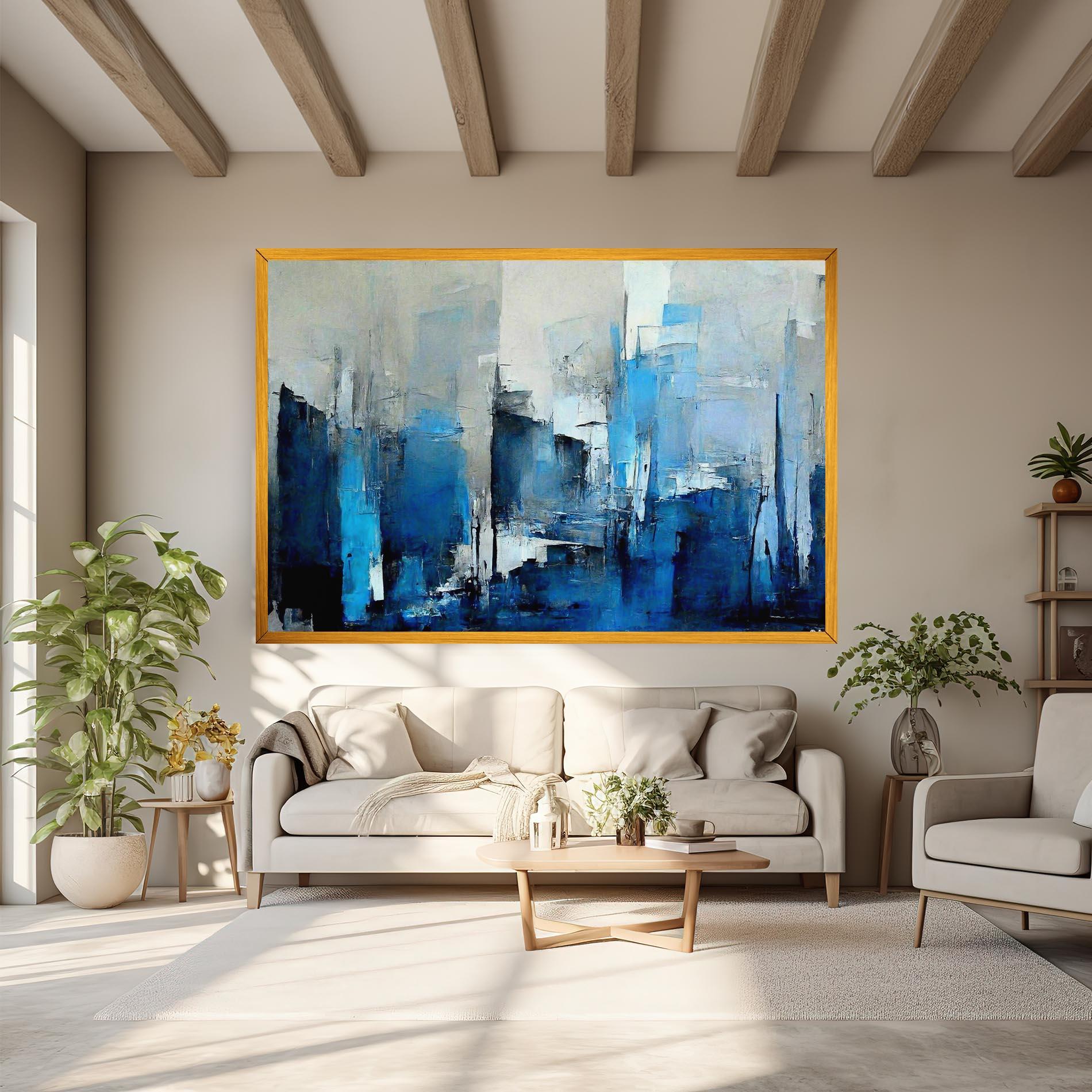 Tablou Canvas Blue Gray Color mockup 6