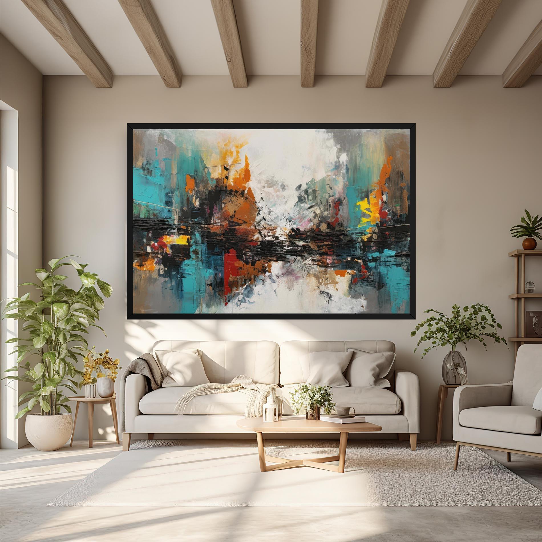Tablou Canvas Abstract City Painting mockup 6