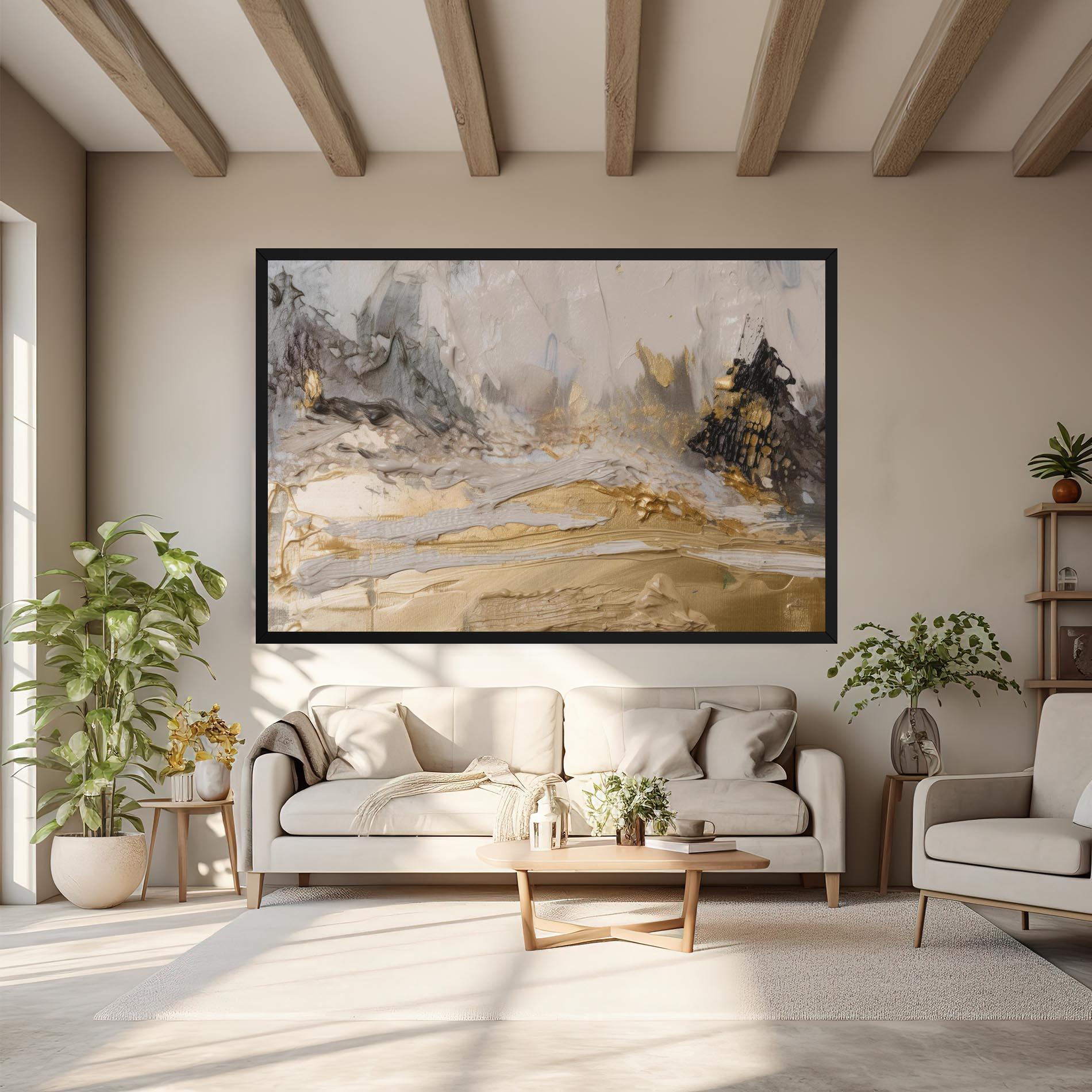 Tablou Canvas Abstract White Waves mockup 6