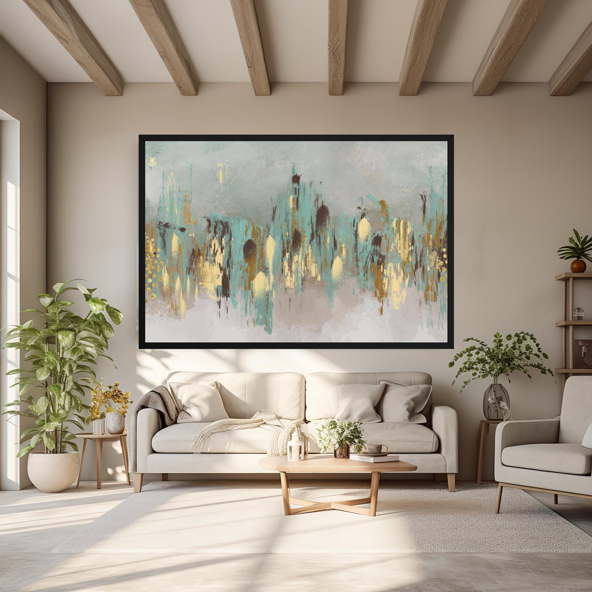 Tablou Canvas Gold Spiral Points mockup 6