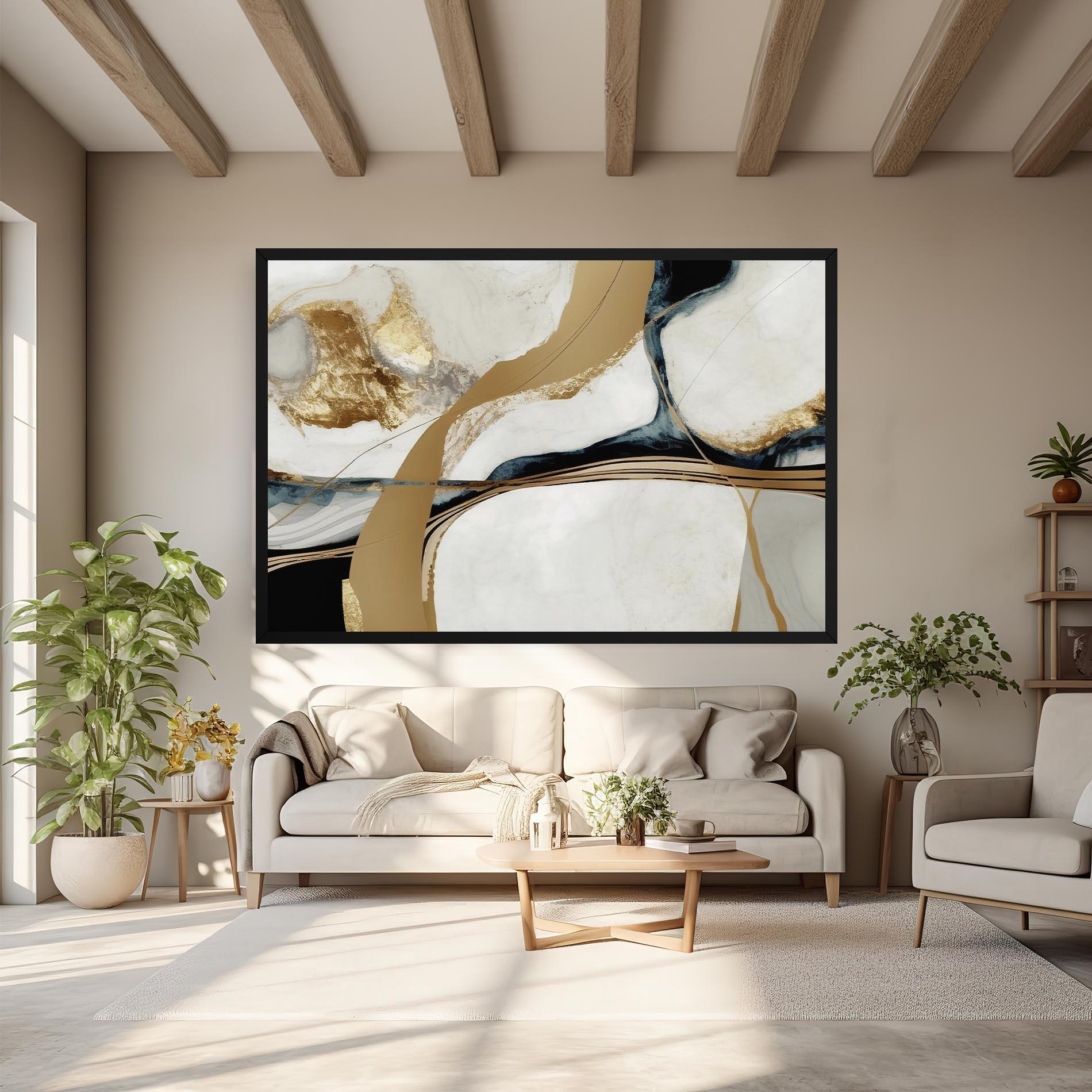 Tablou Canvas Golden Blue Marble mockup 6