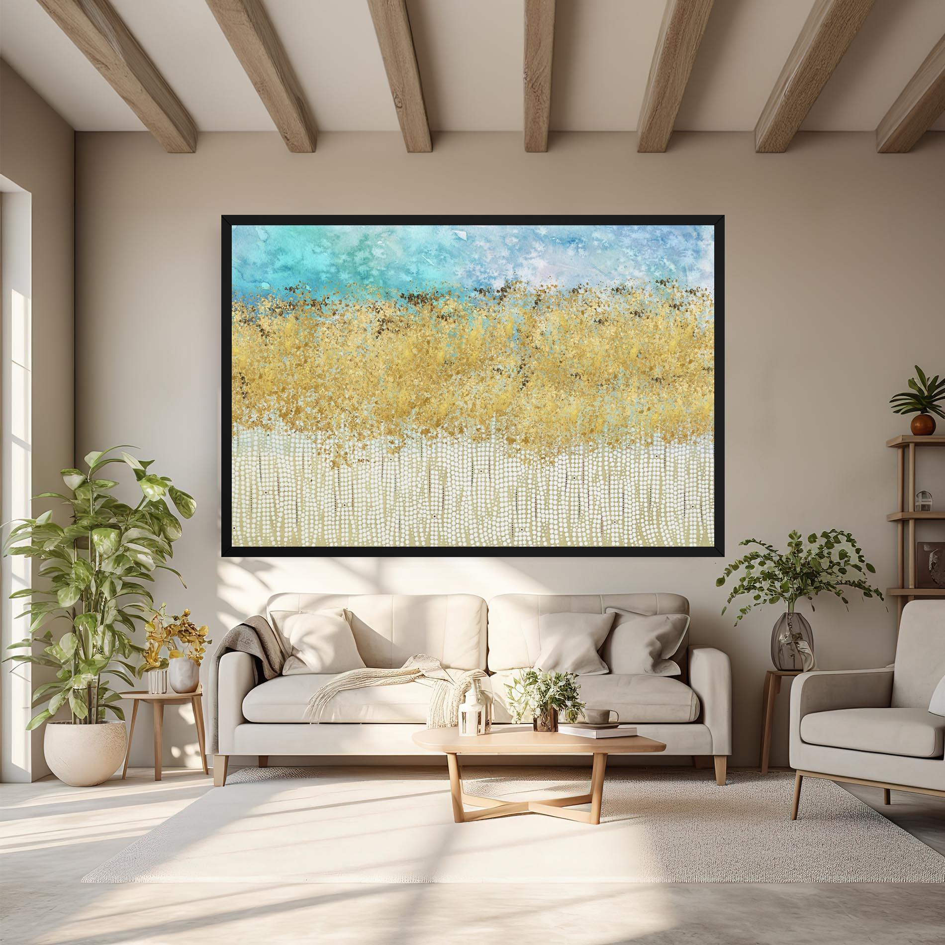 Tablou Canvas Golden White Points mockup 6