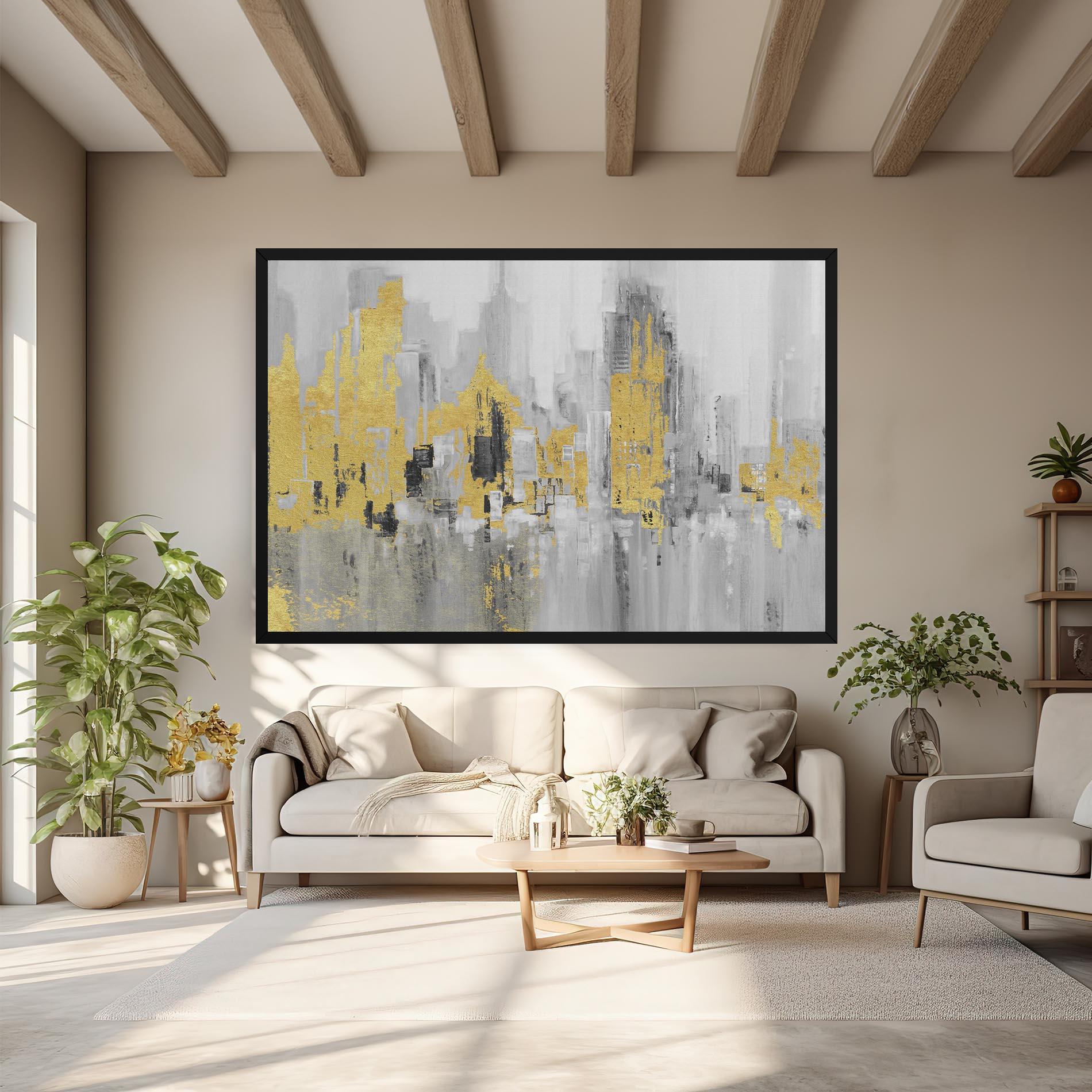 Tablou Canvas Light Grey With Gold mockup 6