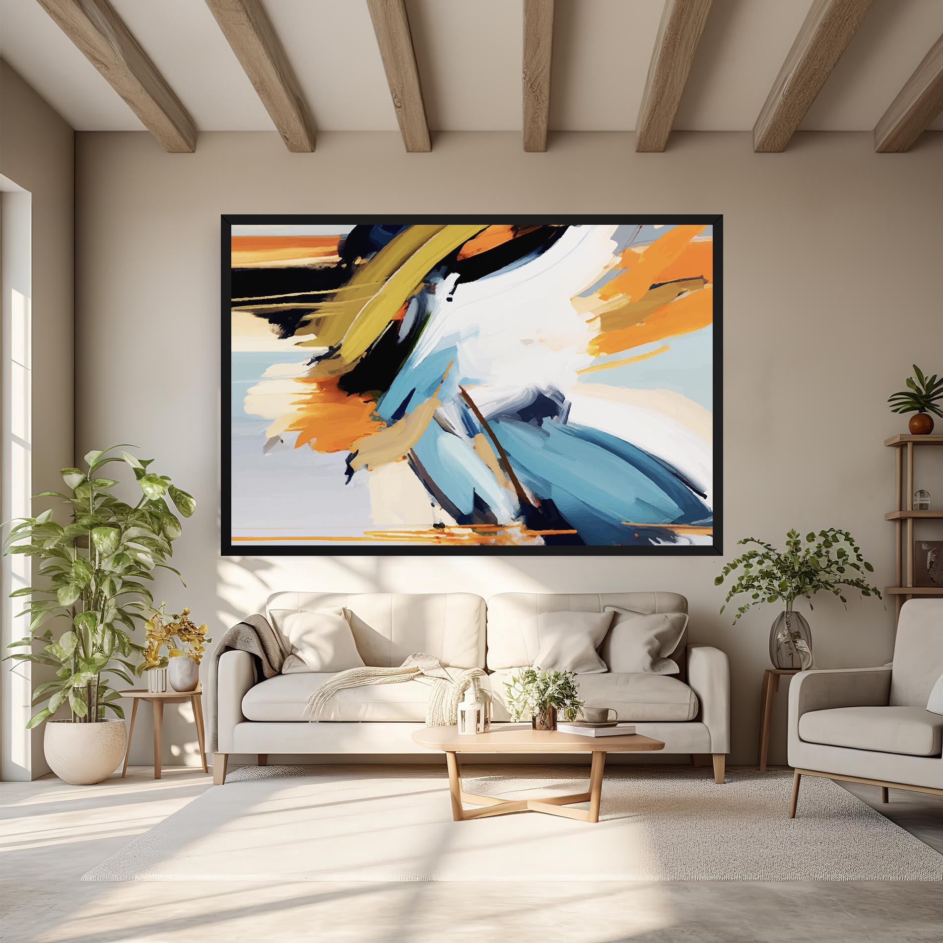 Tablou Canvas Orange Blue Art mockup 6