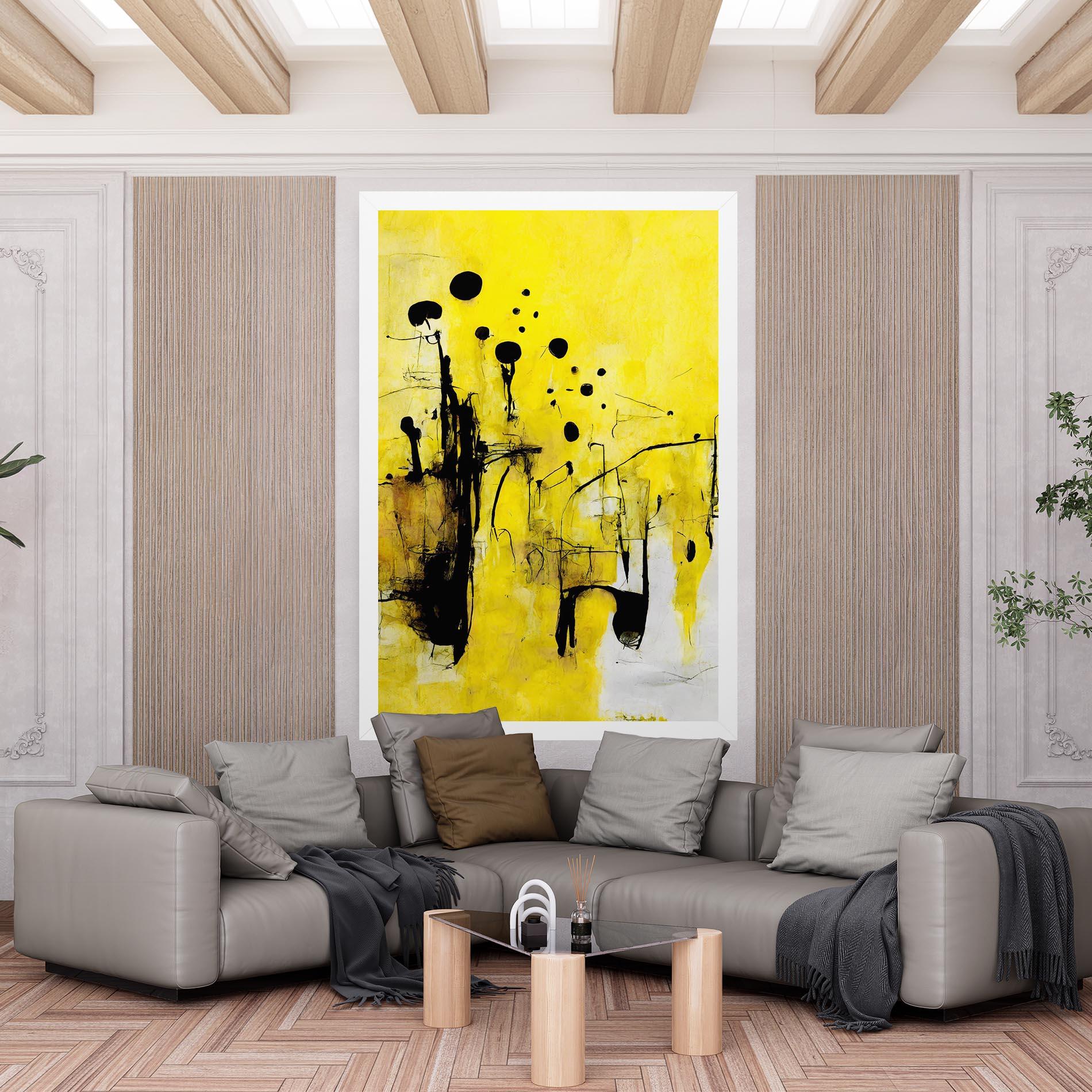Tablou Canvas Abstract Black Yellow mockup 6