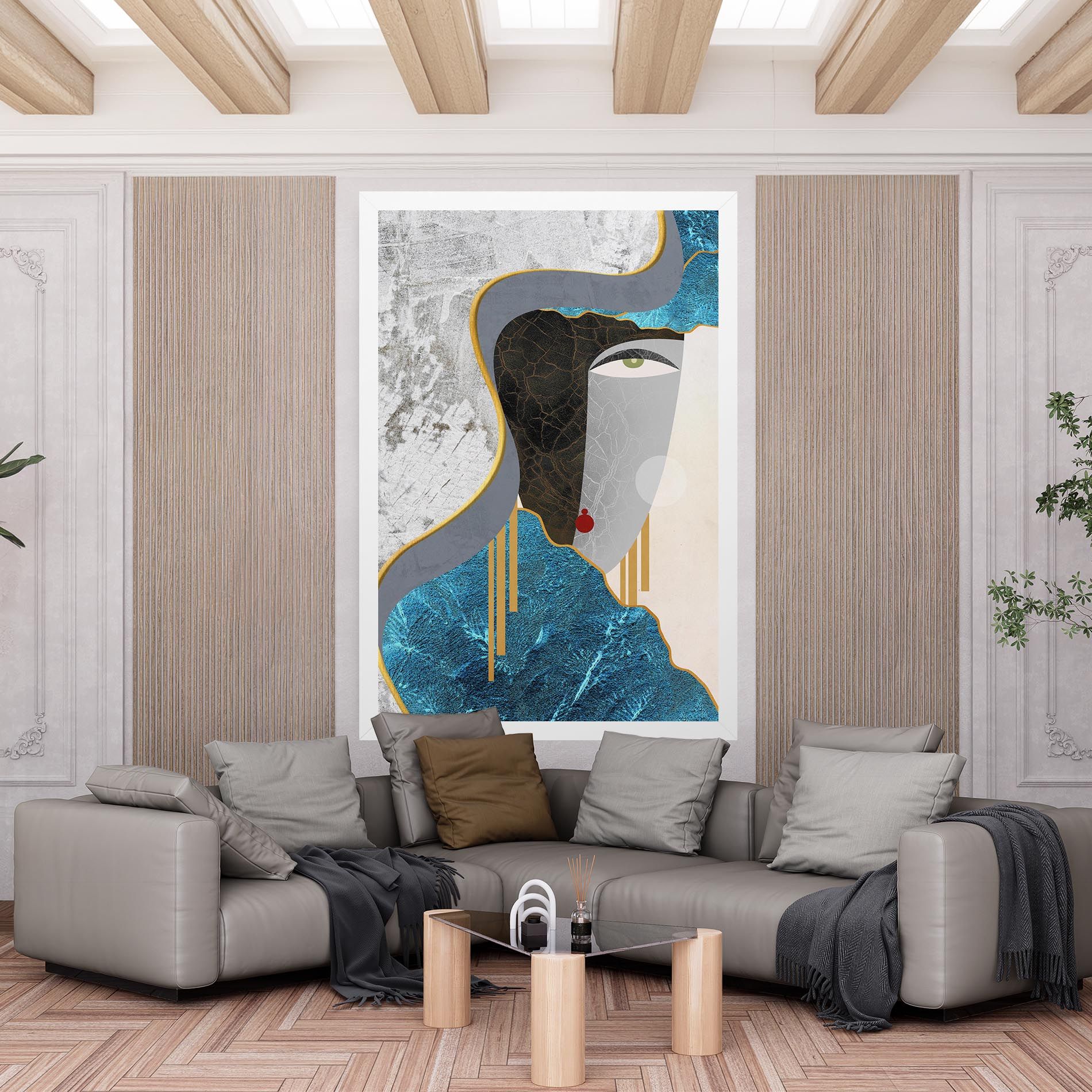 Abstract Blue Face mockup 6