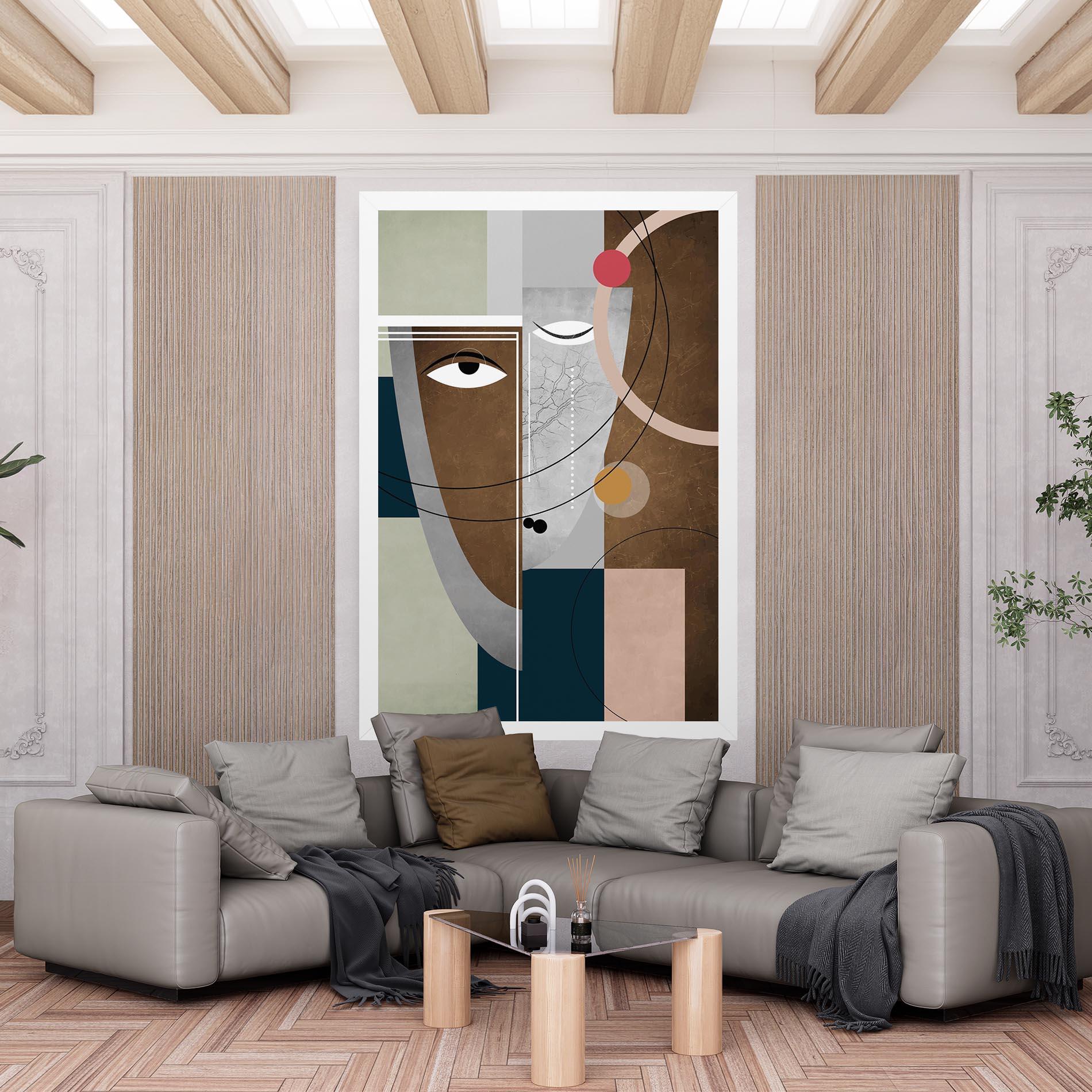 Tablou Canvas Abstract Brown Face mockup 6