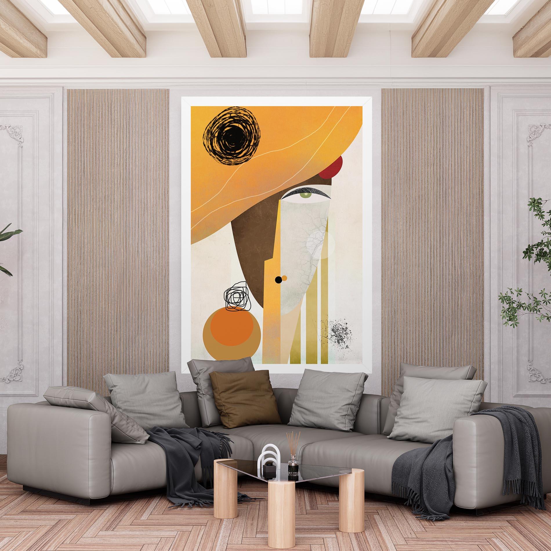 Tablou Canvas Abstract Orange Face mockup 6