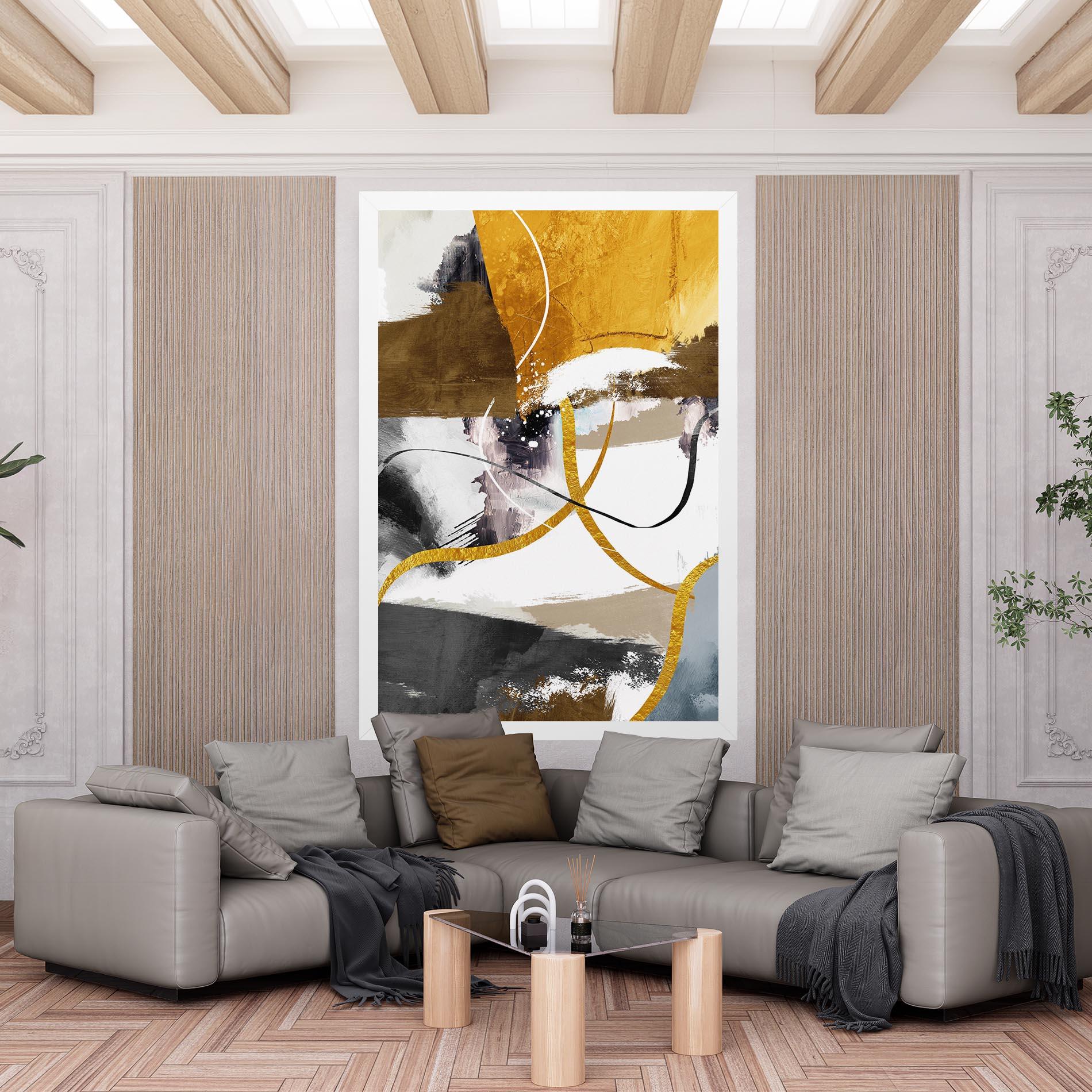 Tablou Canvas Chaotic Golden Painting mockup 6