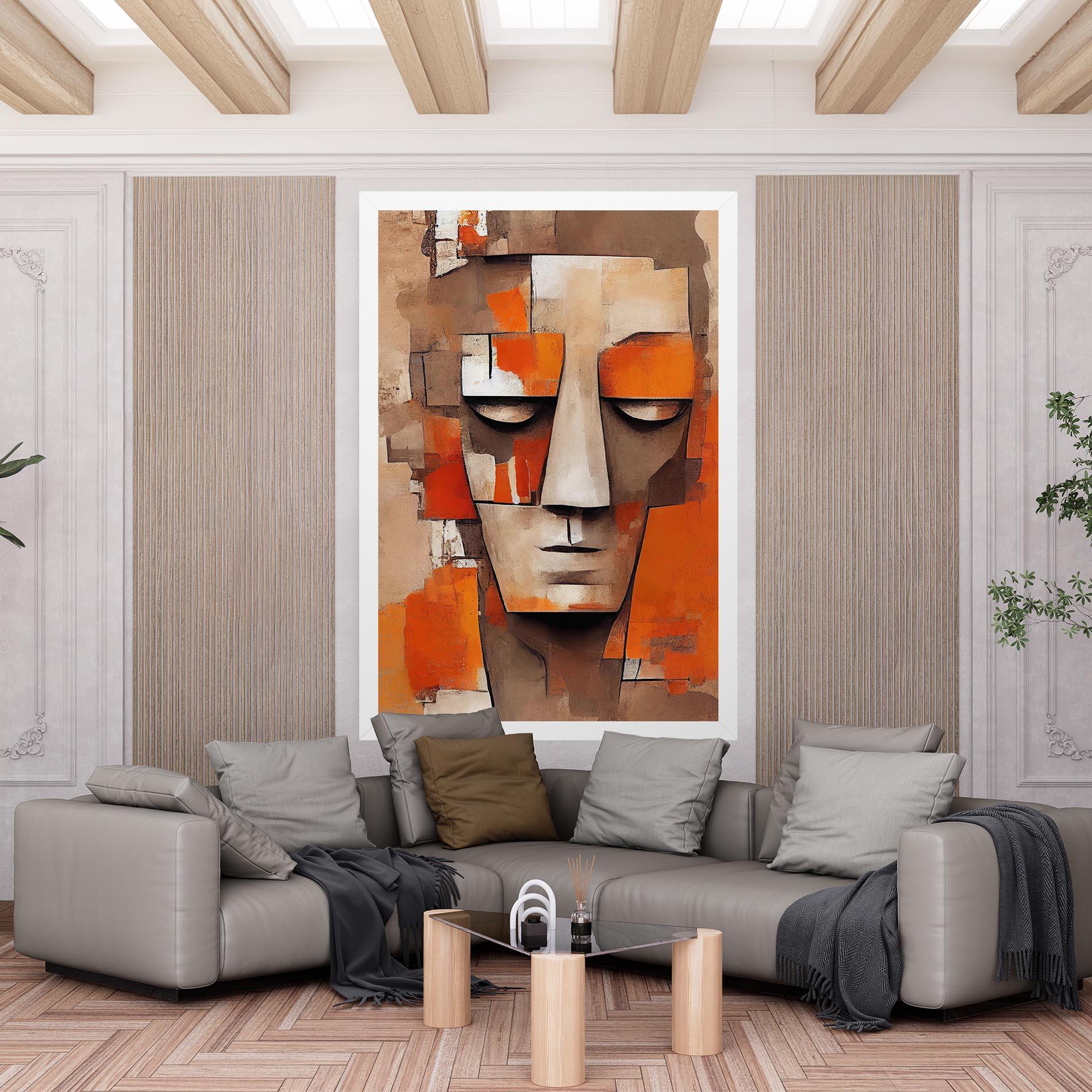 Tablou Canvas Orange Male Face mockup 6