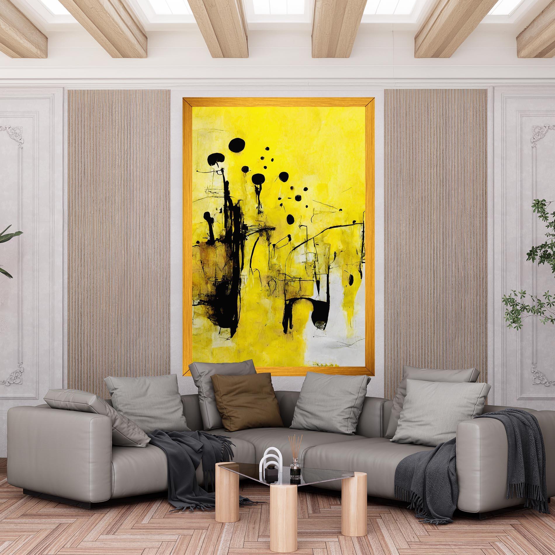 Tablou Canvas Abstract Black Yellow mockup 6