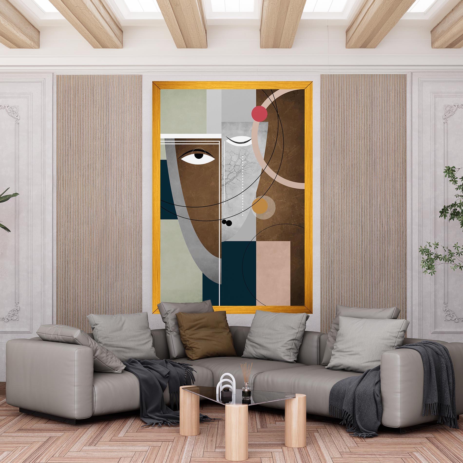 Tablou Canvas Abstract Brown Face mockup 6