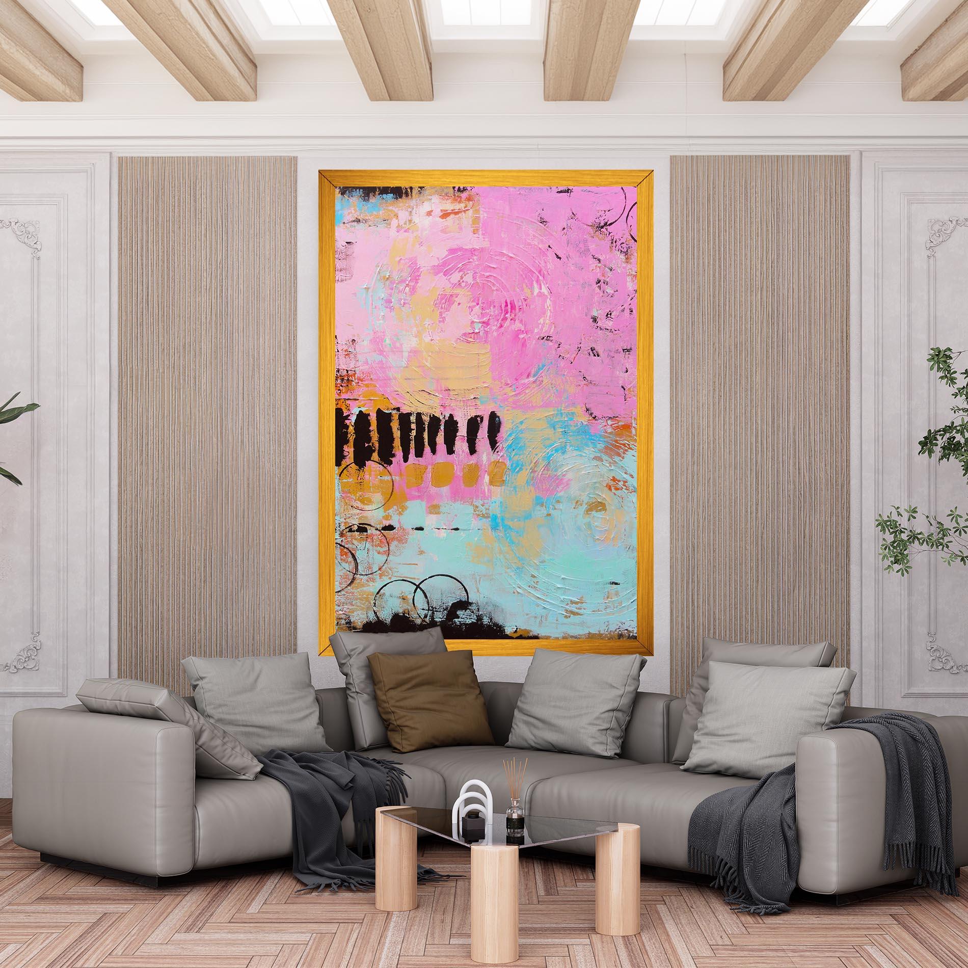 Tablou Canvas Abstract Pink Circle mockup 6