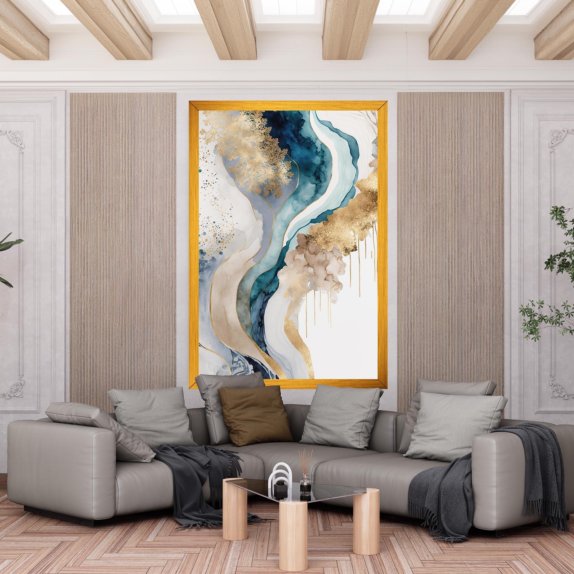 Tablou Canvas Light Blue Waves mockup 6