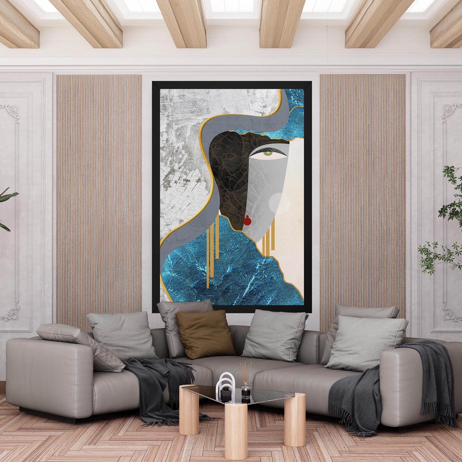 Abstract Blue Face mockup 6