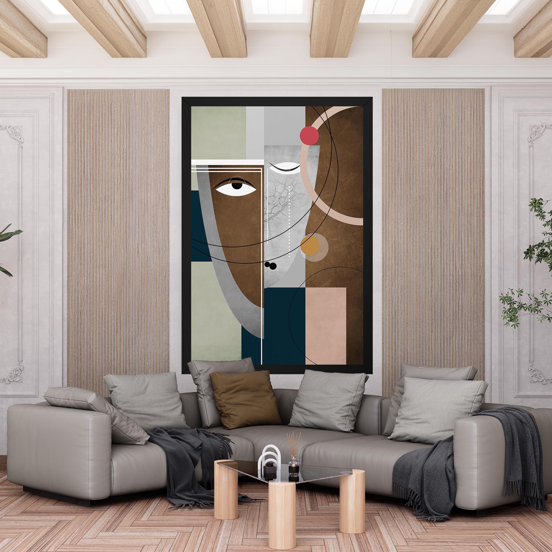 Tablou Canvas Abstract Brown Face mockup 6