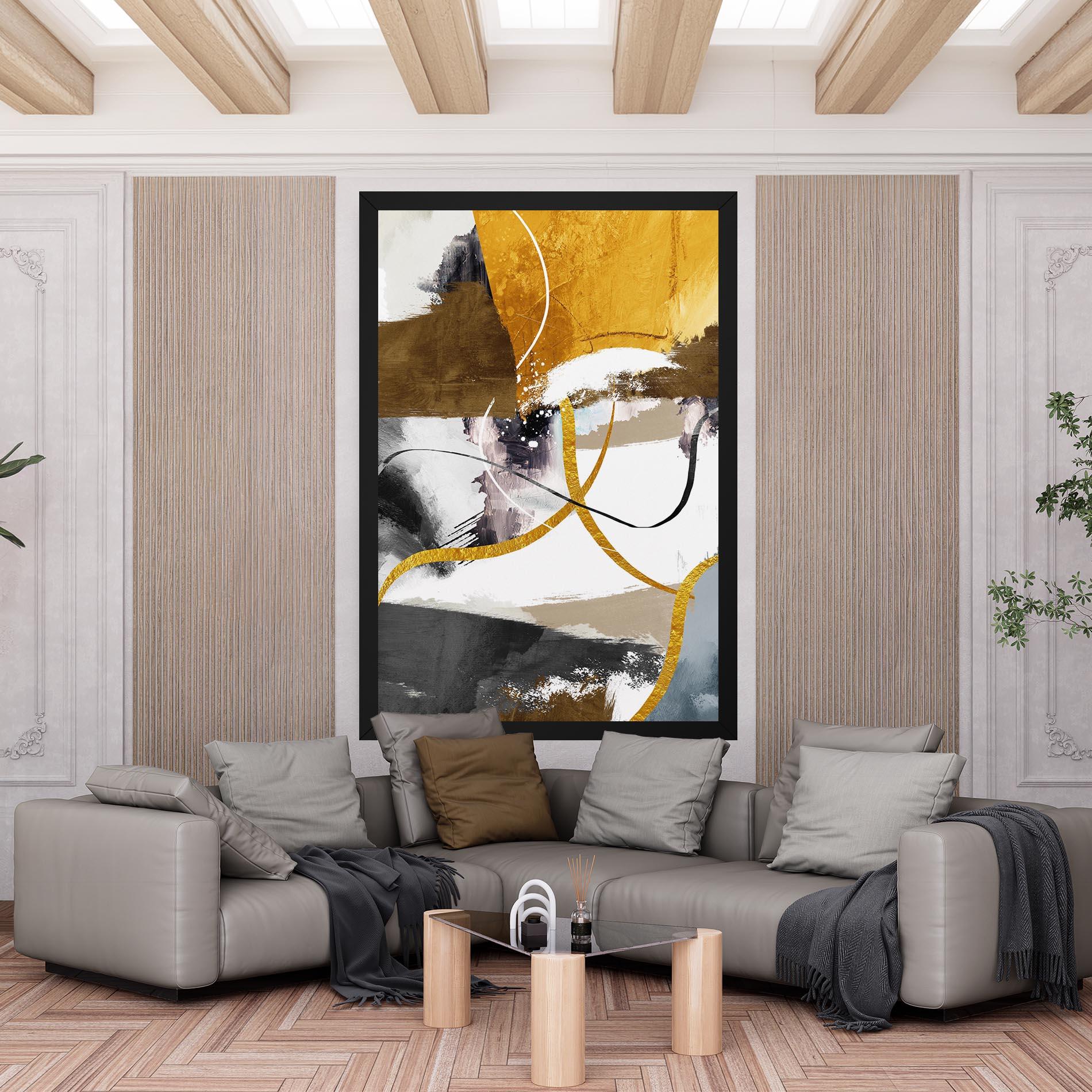 Tablou Canvas Chaotic Golden Painting mockup 6
