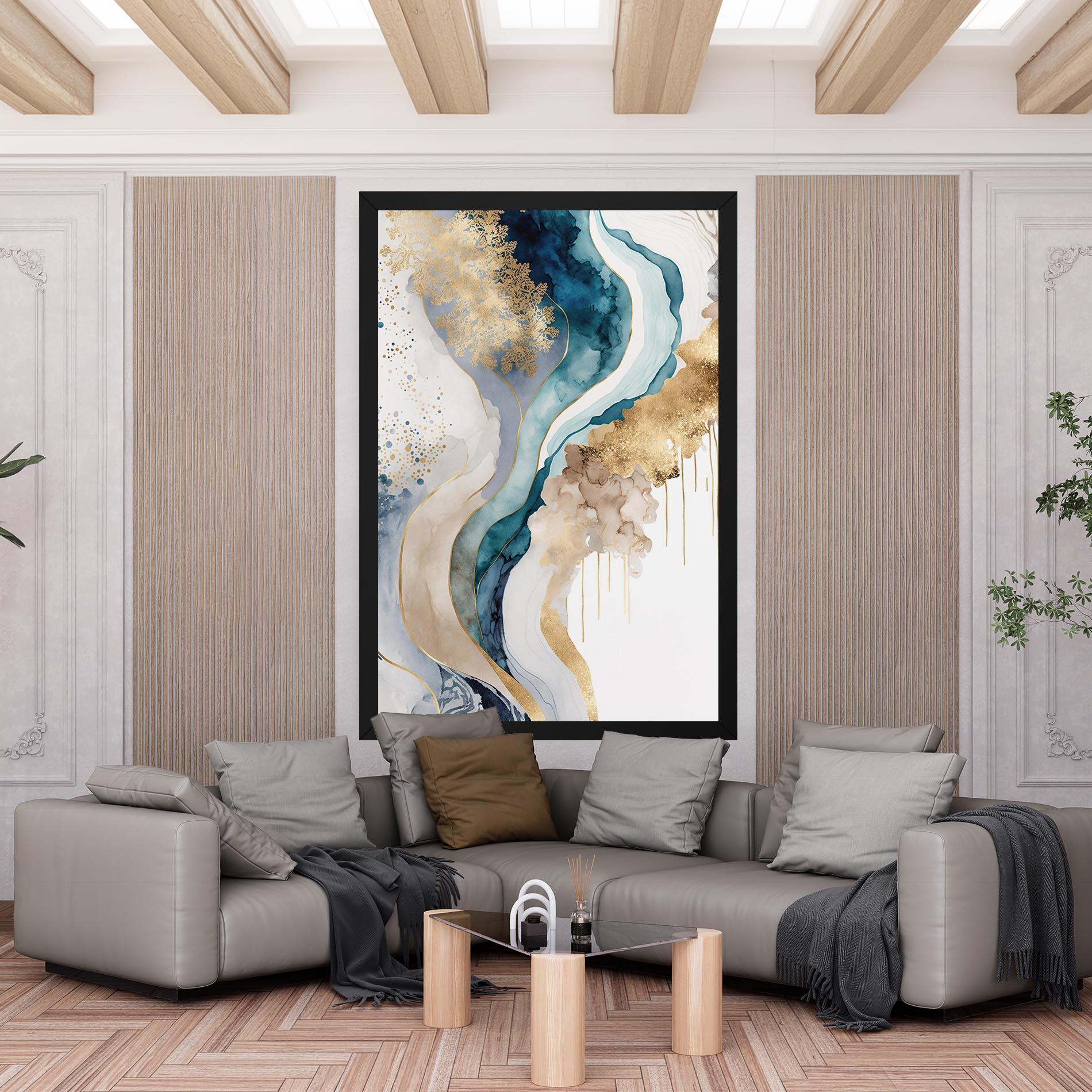 Tablou Canvas Light Blue Waves mockup 6