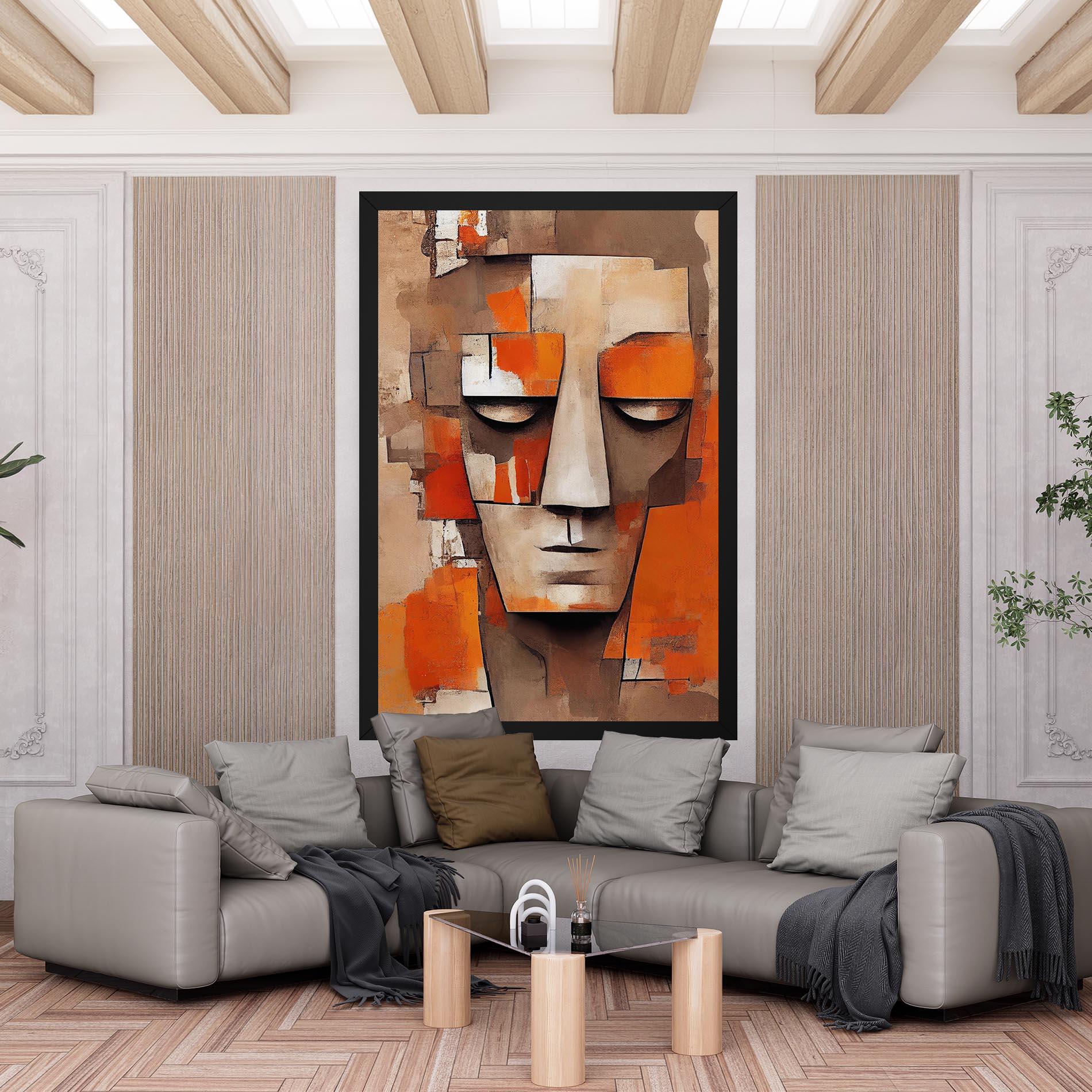 Tablou Canvas Orange Male Face mockup 6