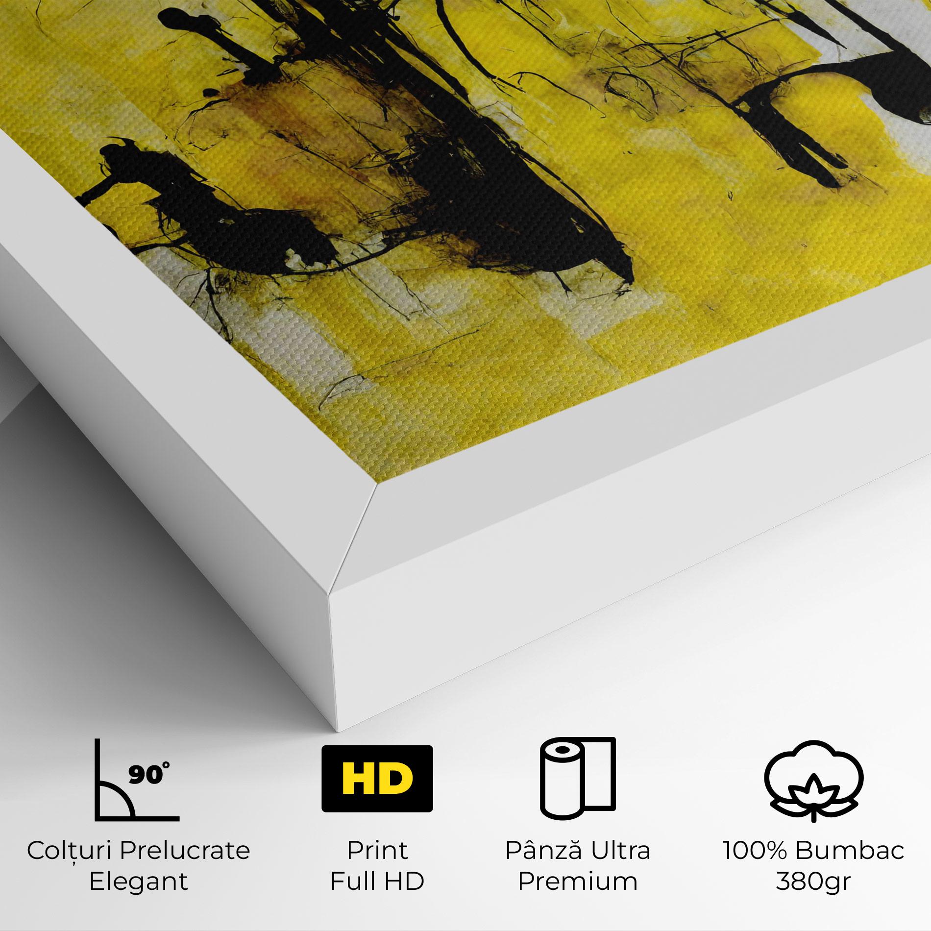 Tablou Canvas Abstract Black Yellow mockup 4