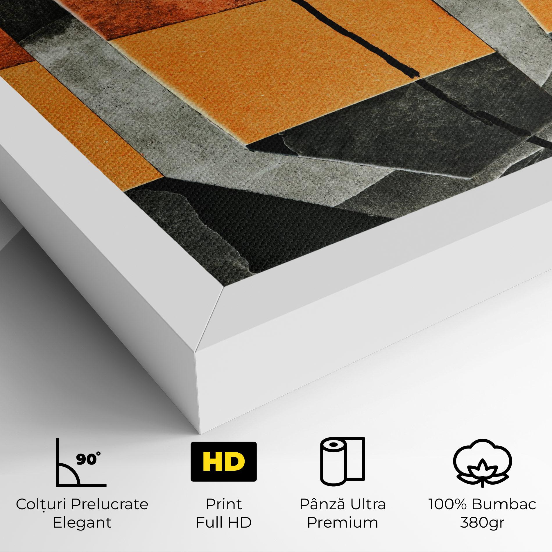 Tablou Canvas Abstract Grey Orange mockup 4