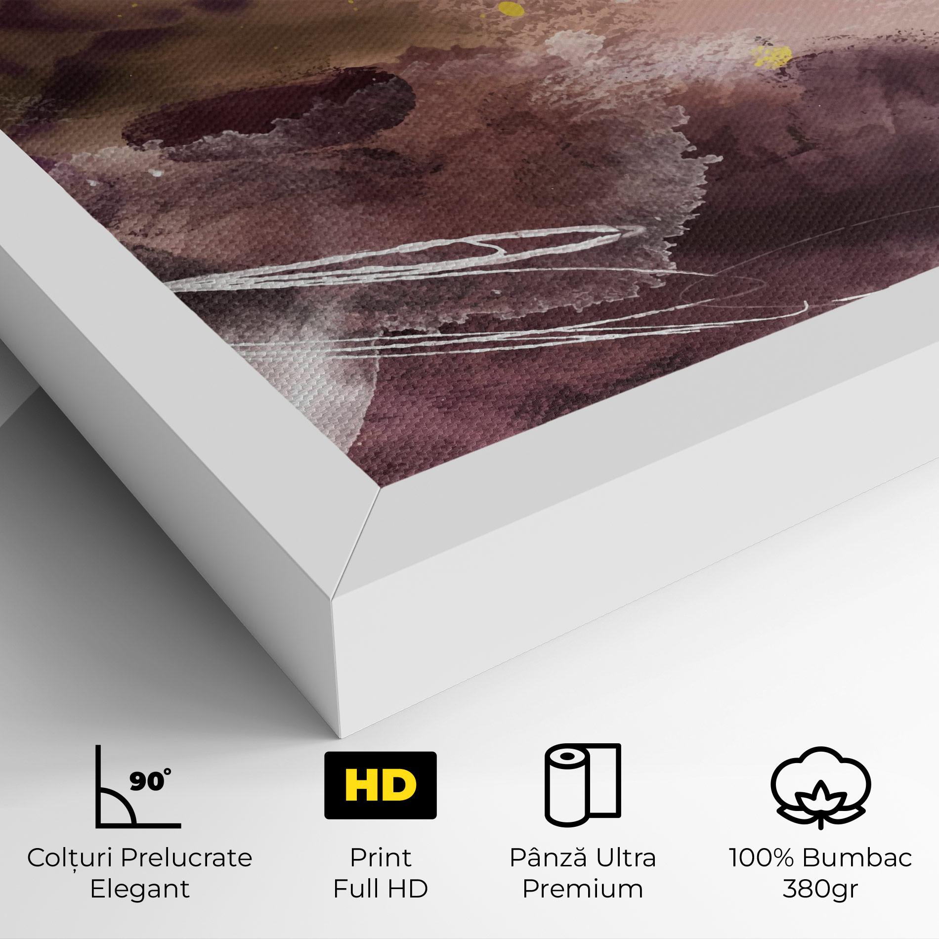 Tablou Canvas Abstract Purple Yellow Art mockup 4
