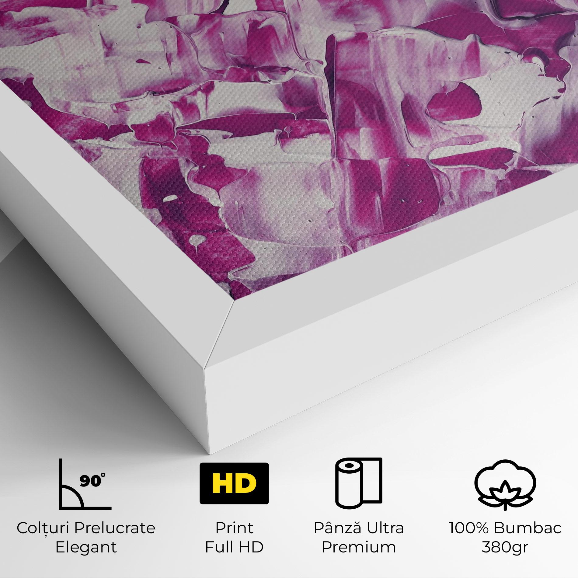 Tablou Canvas Abstract White And Pink mockup 4