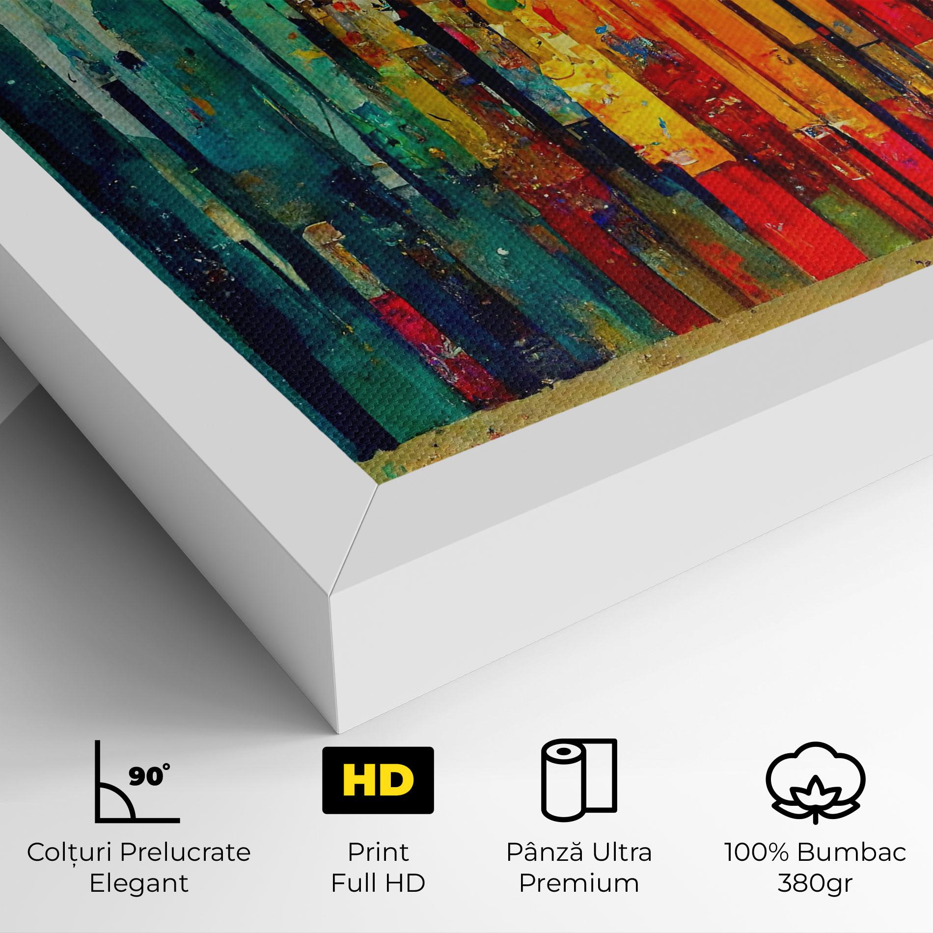 Tablou Canvas Black Lines On Yellow Light mockup 4