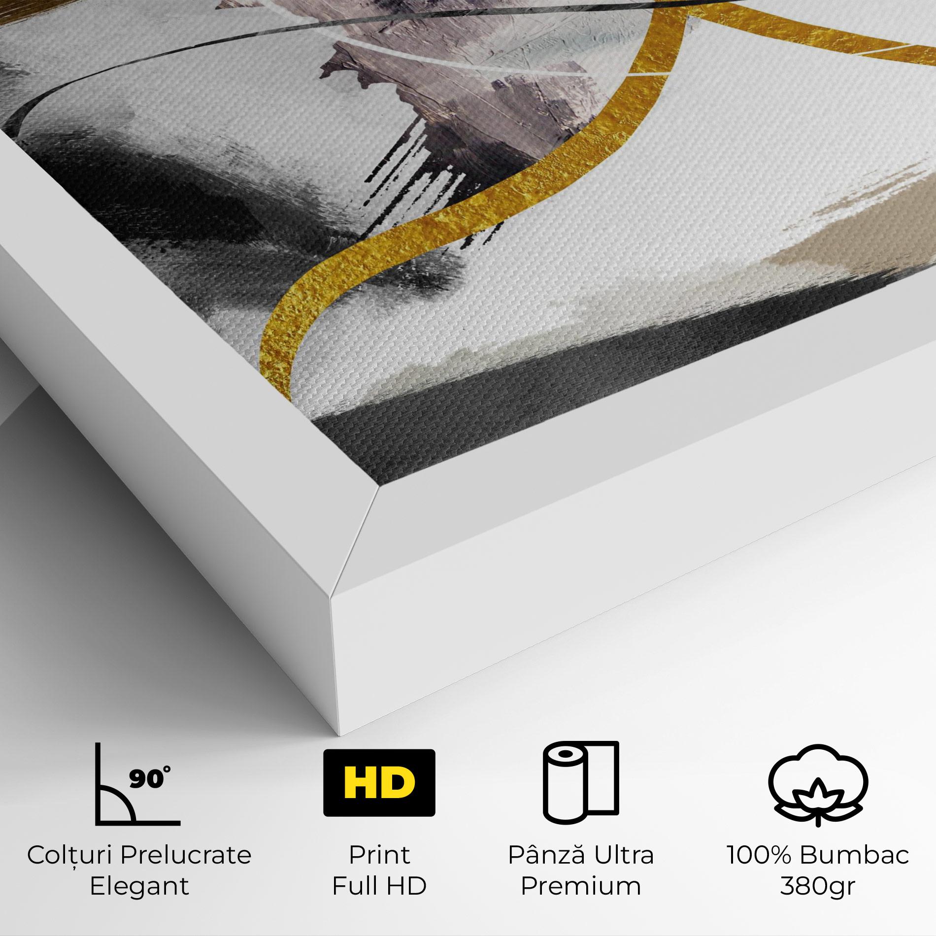 Tablou Canvas Chaotic Golden Painting mockup 4