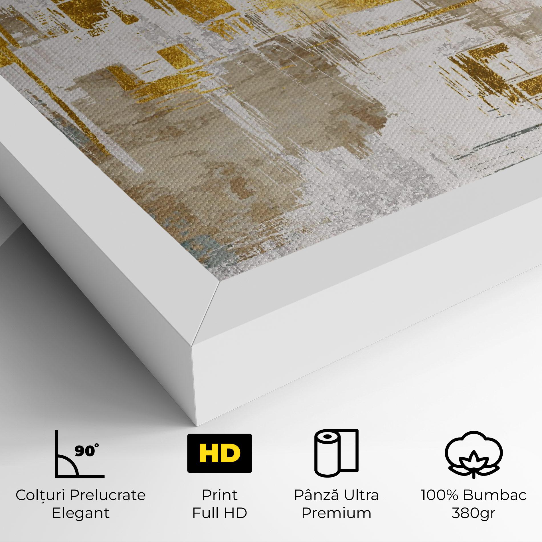 Tablou Canvas Gold And White Brush mockup 4