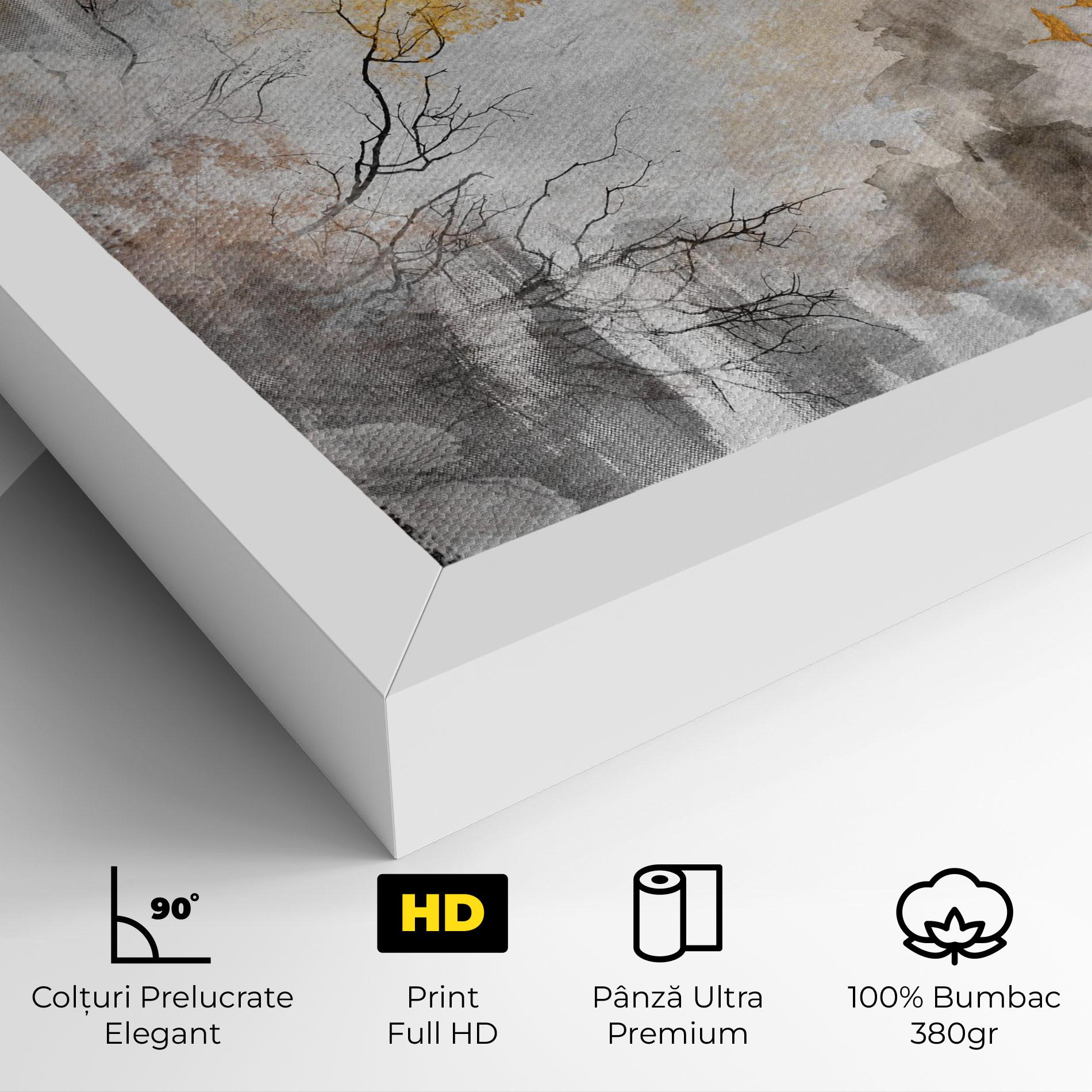 Tablou Canvas Gold Birds Flying mockup 4