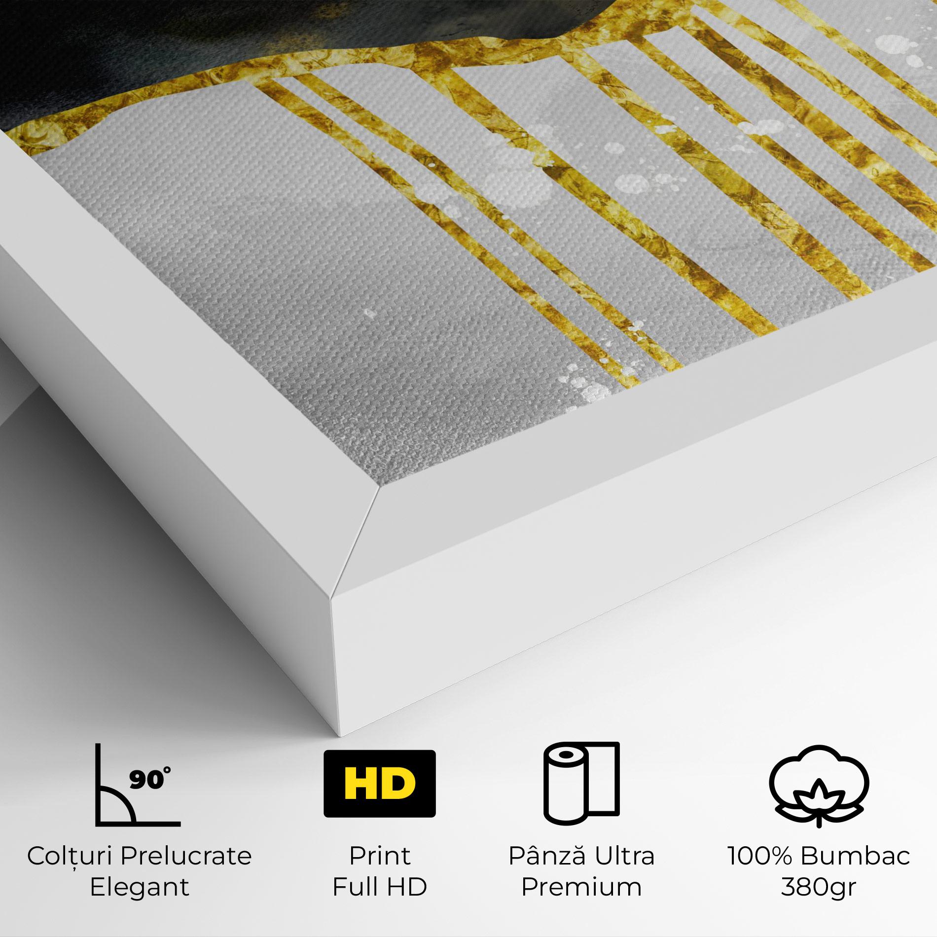 Tablou Canvas Gold Moon And Birds mockup 4