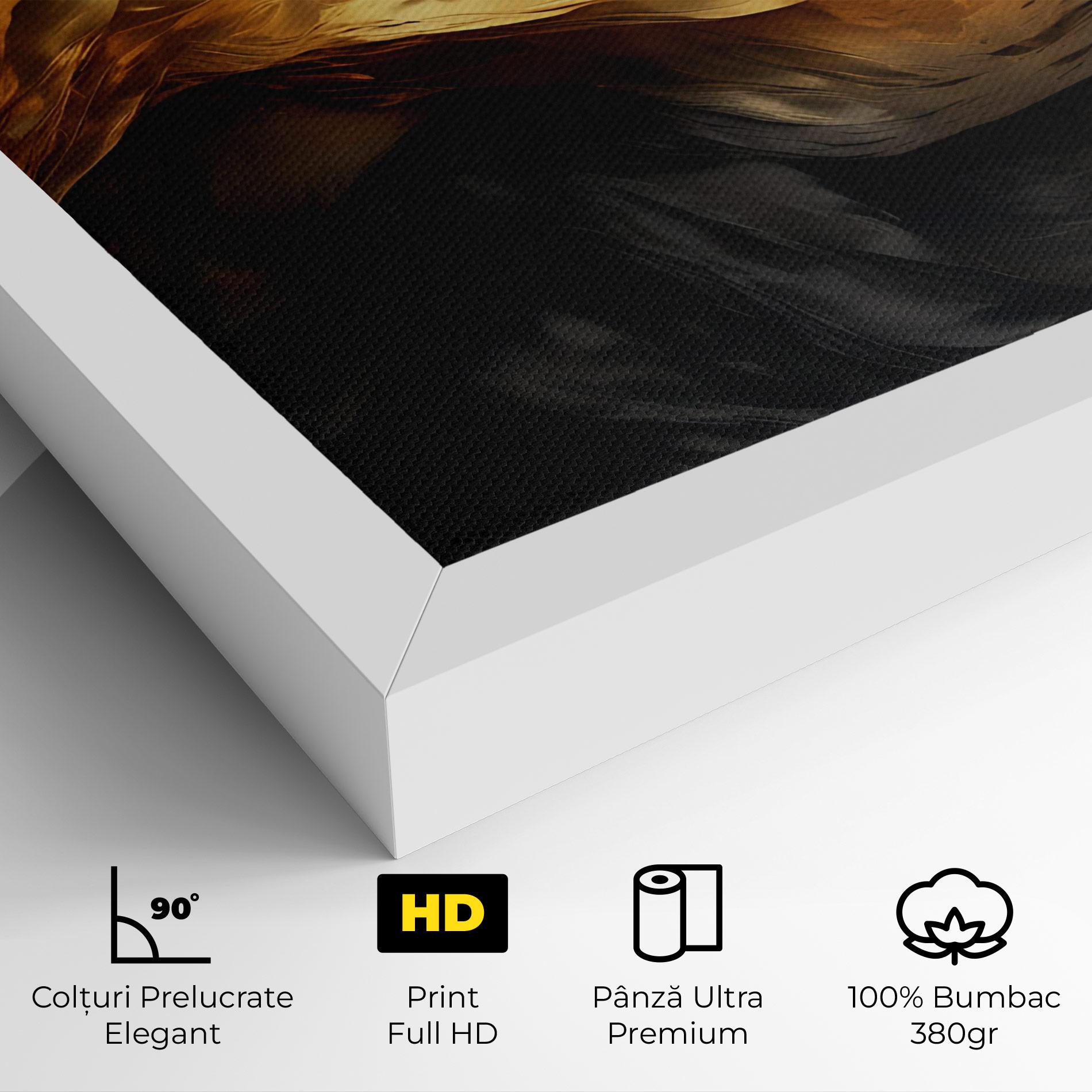 Tablou Canvas Golden Waves With Black mockup 4