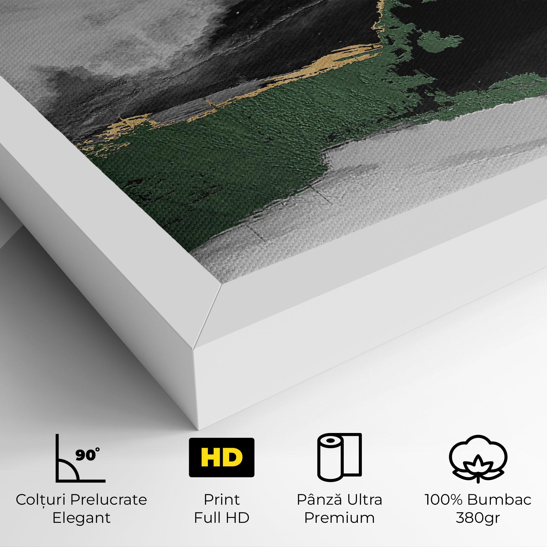 Tablou Canvas Grey With Green Painting mockup 4