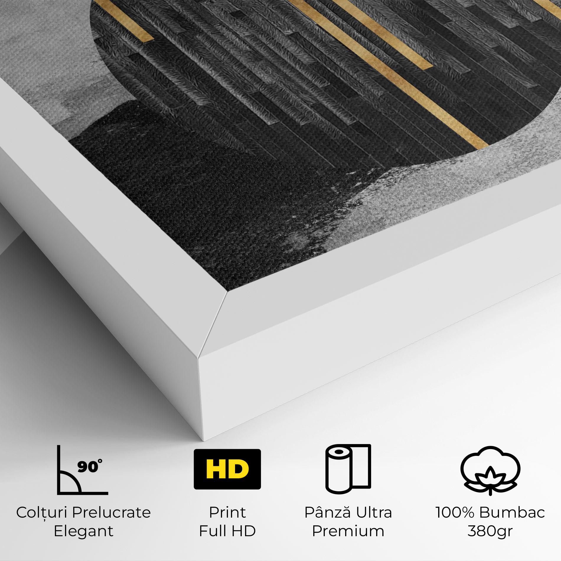 Tablou Canvas Modern Circle With Gold mockup 4