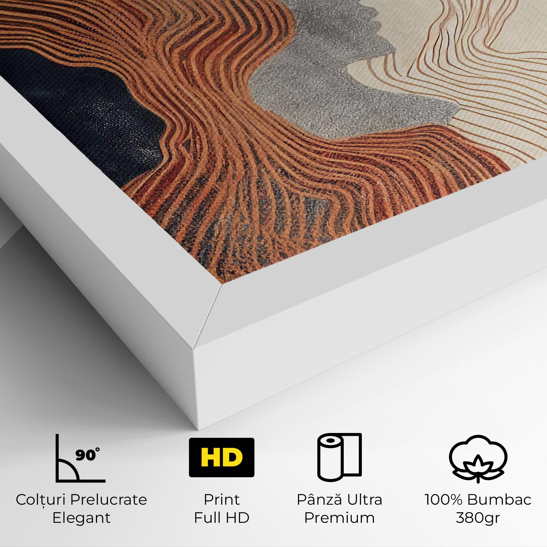 Tablou Canvas Orange Lines On Blue mockup 4