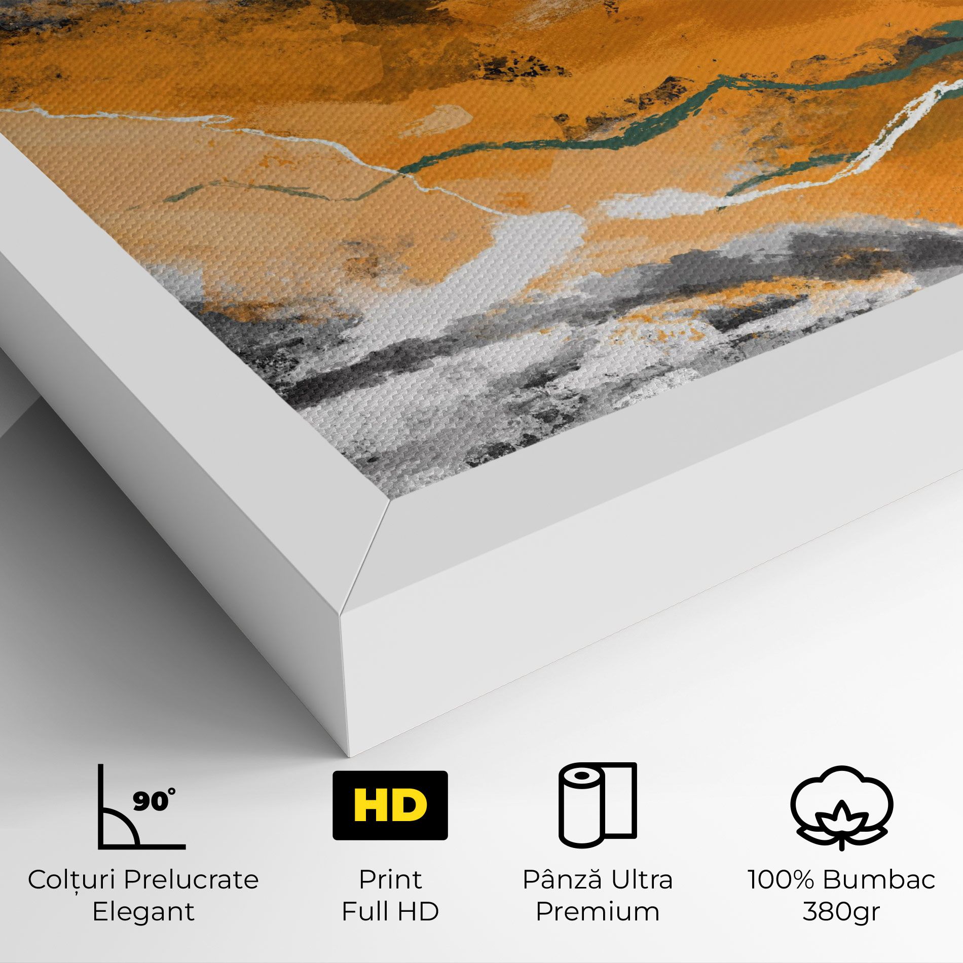 Tablou Canvas Orange Painting River mockup 4