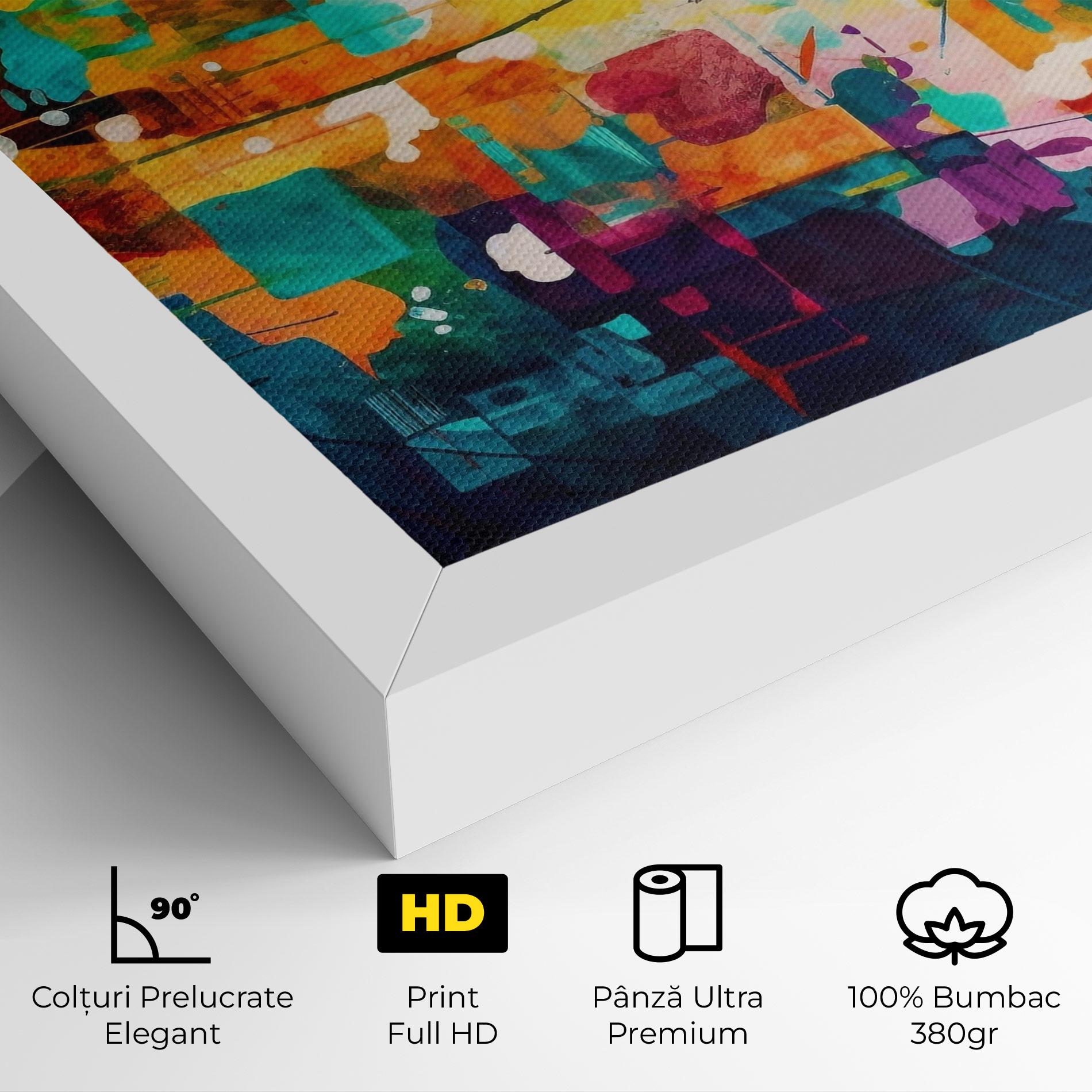 Tablou Canvas Vibrant Colors On Blue Background mockup 4