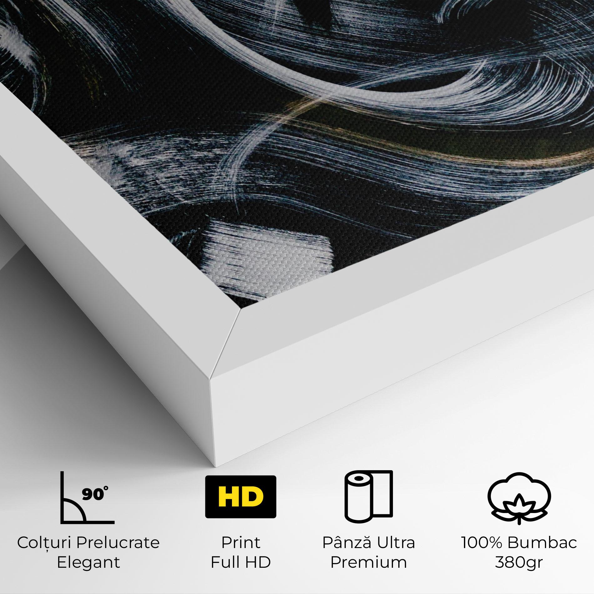 Tablou Canvas White Brush Lines mockup 4