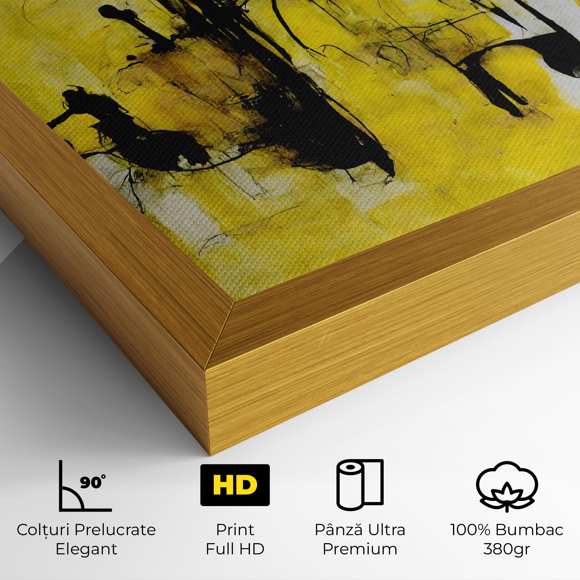 Tablou Canvas Abstract Black Yellow mockup 4