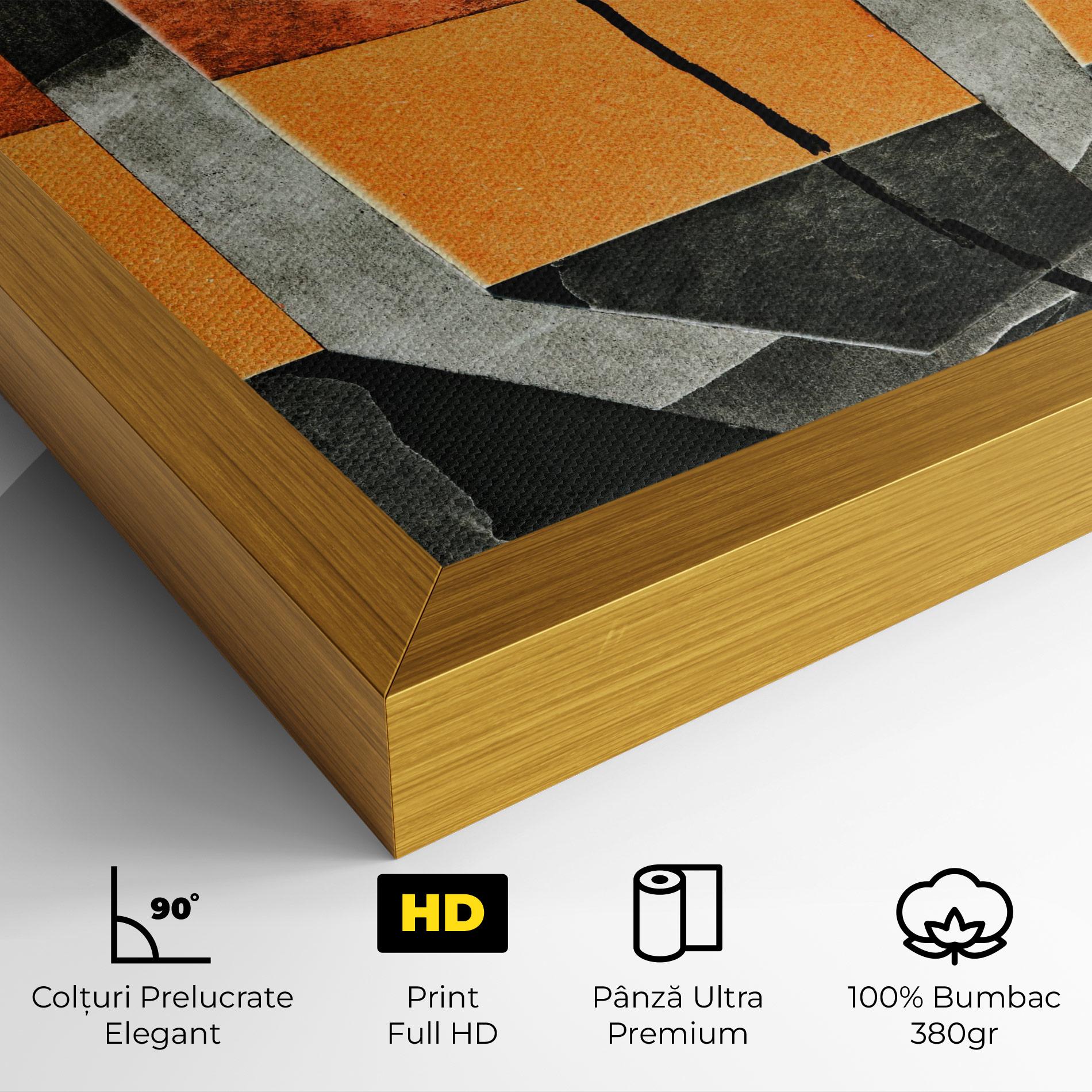 Tablou Canvas Abstract Grey Orange mockup 4