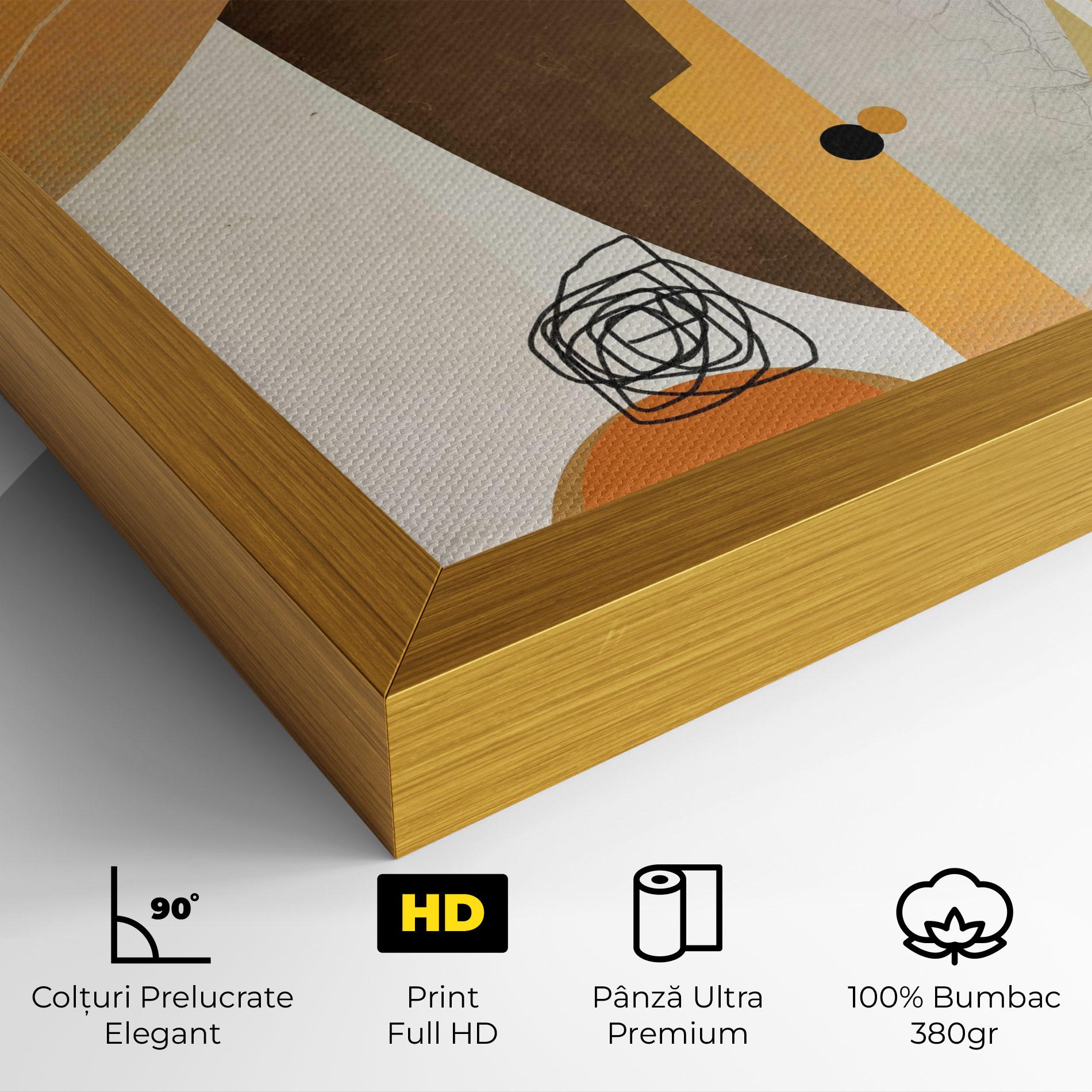 Tablou Canvas Abstract Orange Face mockup 4