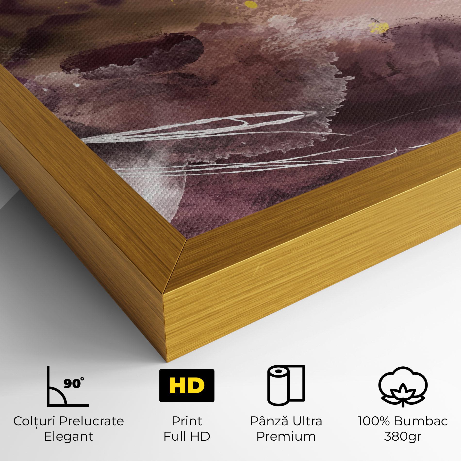 Tablou Canvas Abstract Purple Yellow Art mockup 4