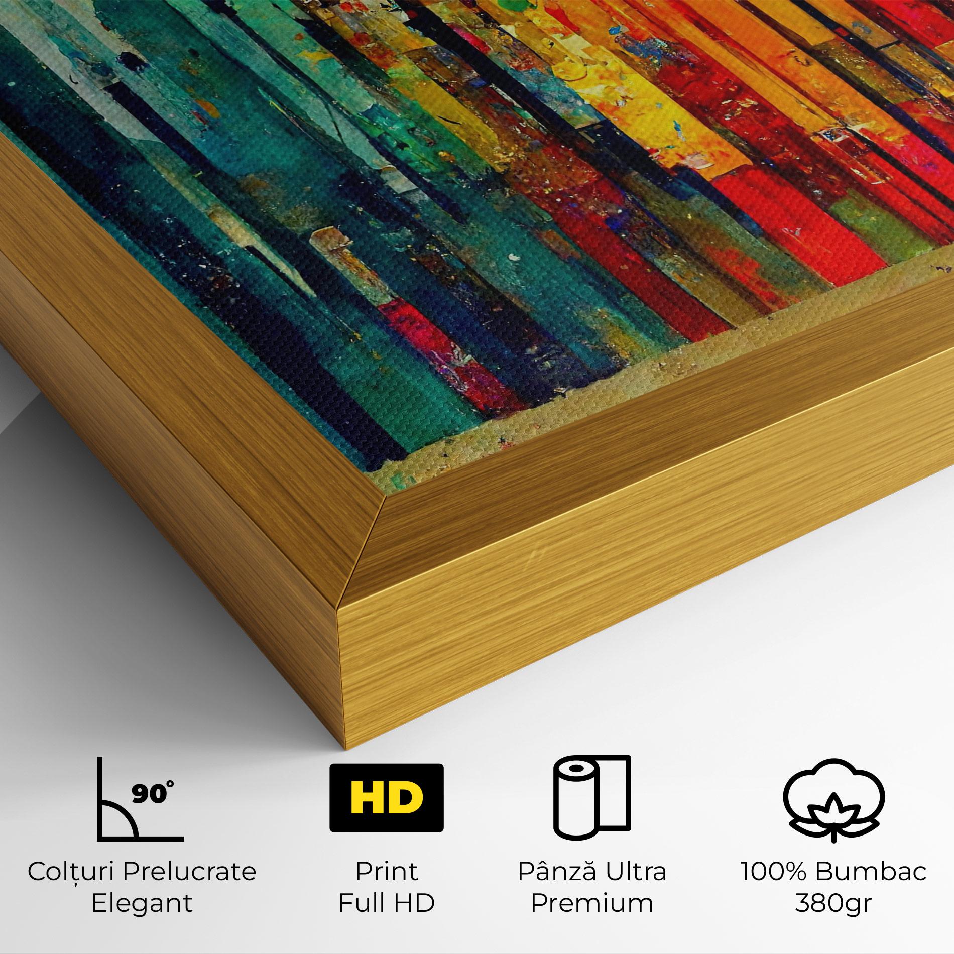 Tablou Canvas Black Lines On Yellow Light mockup 4