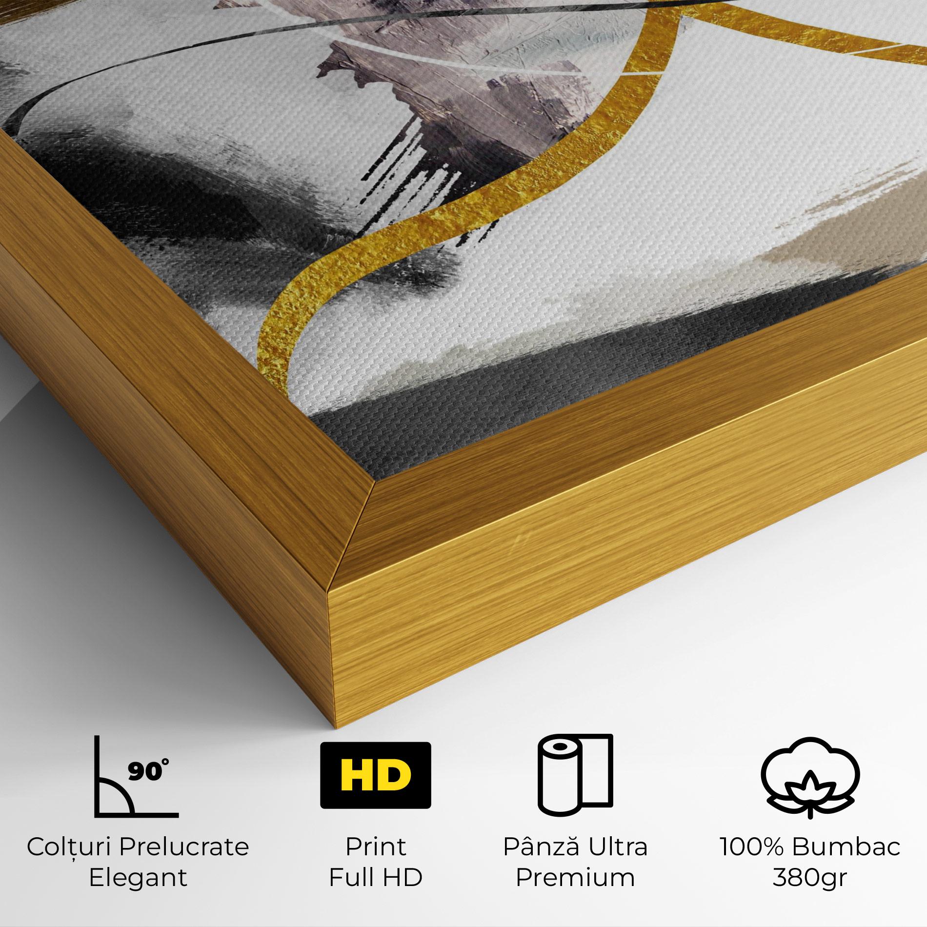 Tablou Canvas Chaotic Golden Painting mockup 4