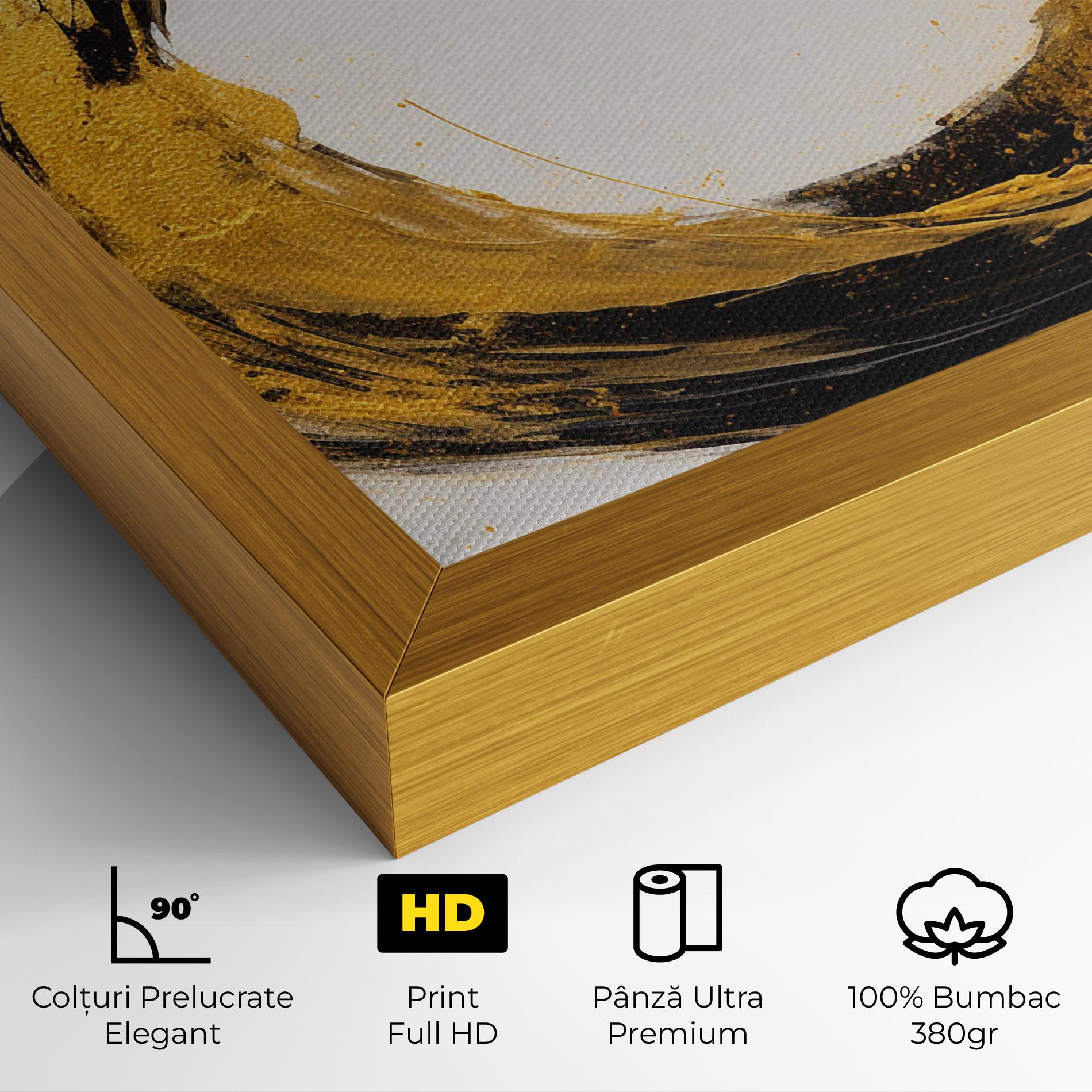 Tablou Canvas Circle From Gold And Black mockup 4