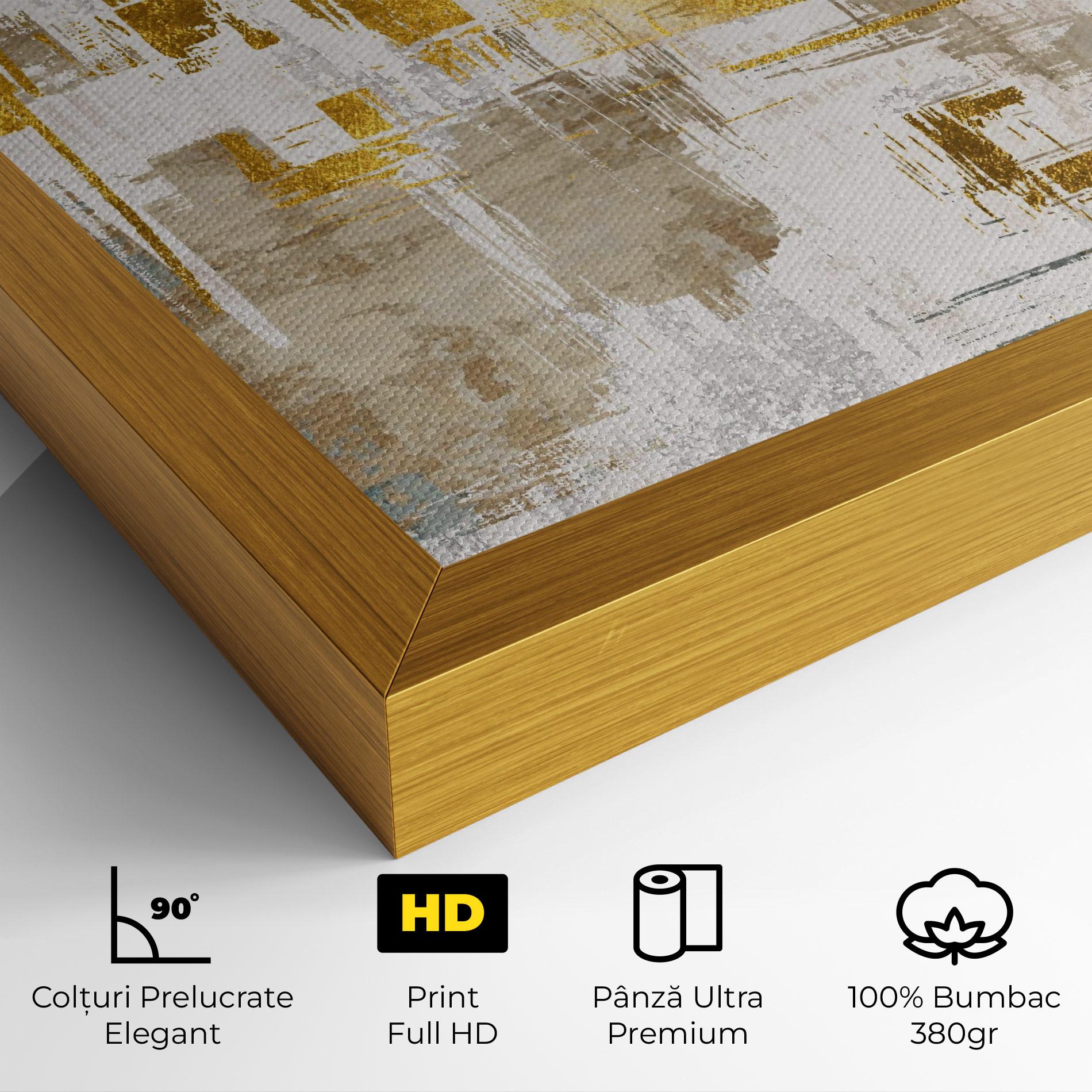 Tablou Canvas Gold And White Brush mockup 4